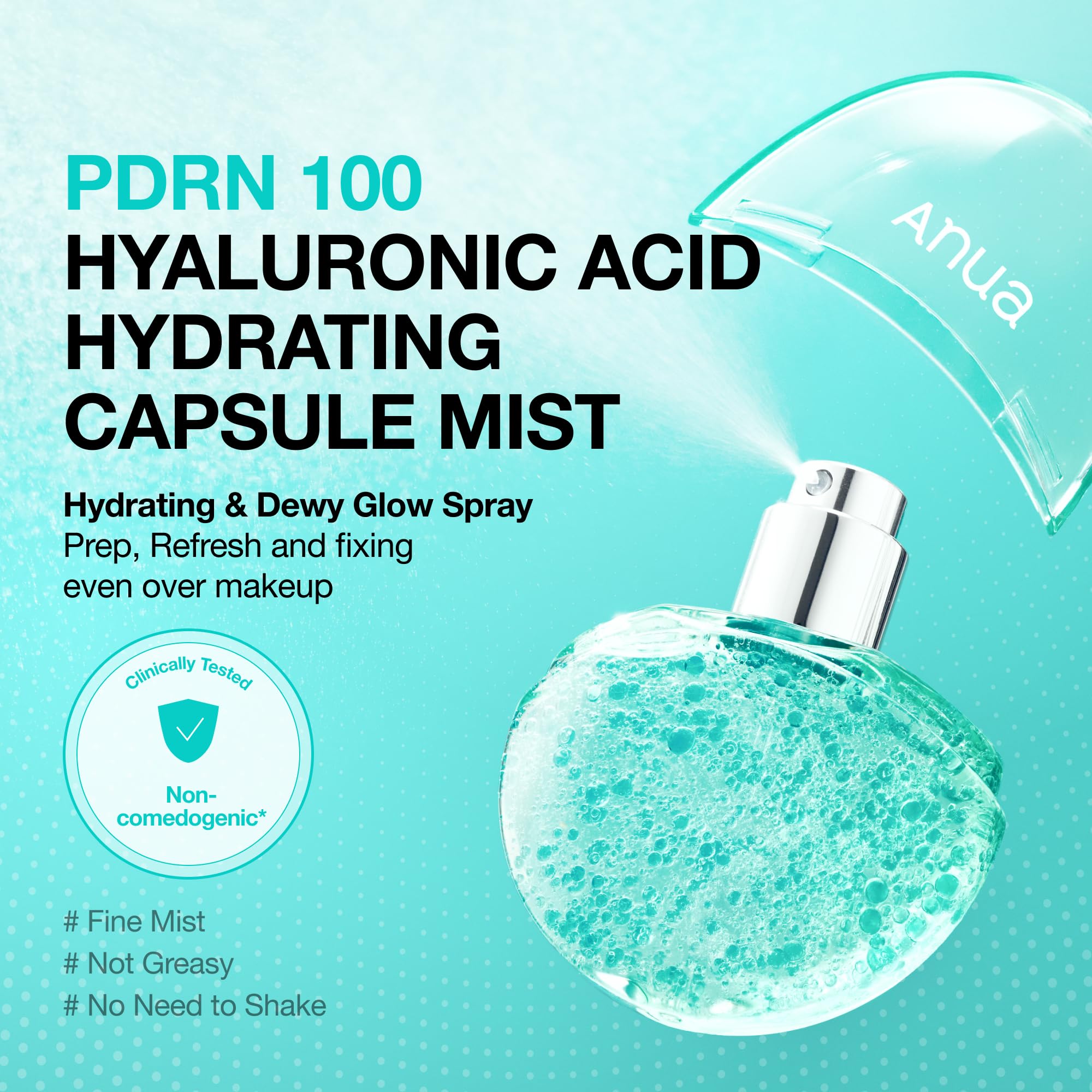 ANUA PDRN Collagen Glow Facial Serum Spray, Hydrating Face Mist, Hyaluronic Acid, dewy glass finish, All Skin Types, Instant Plumping Hydration, Firming Care, Korean Skincare, 3.38 fl oz Halalzen