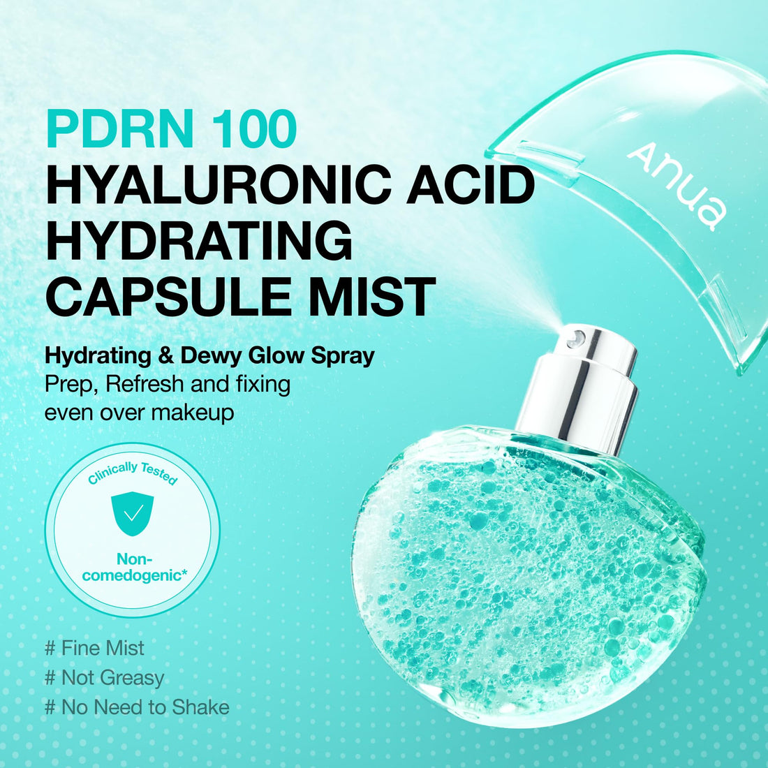 ANUA PDRN Collagen Glow Facial Serum Spray, Hydrating Face Mist, Hyaluronic Acid, dewy glass finish, All Skin Types, Instant Plumping Hydration, Firming Care, Korean Skincare, 3.38 fl oz Halalzen
