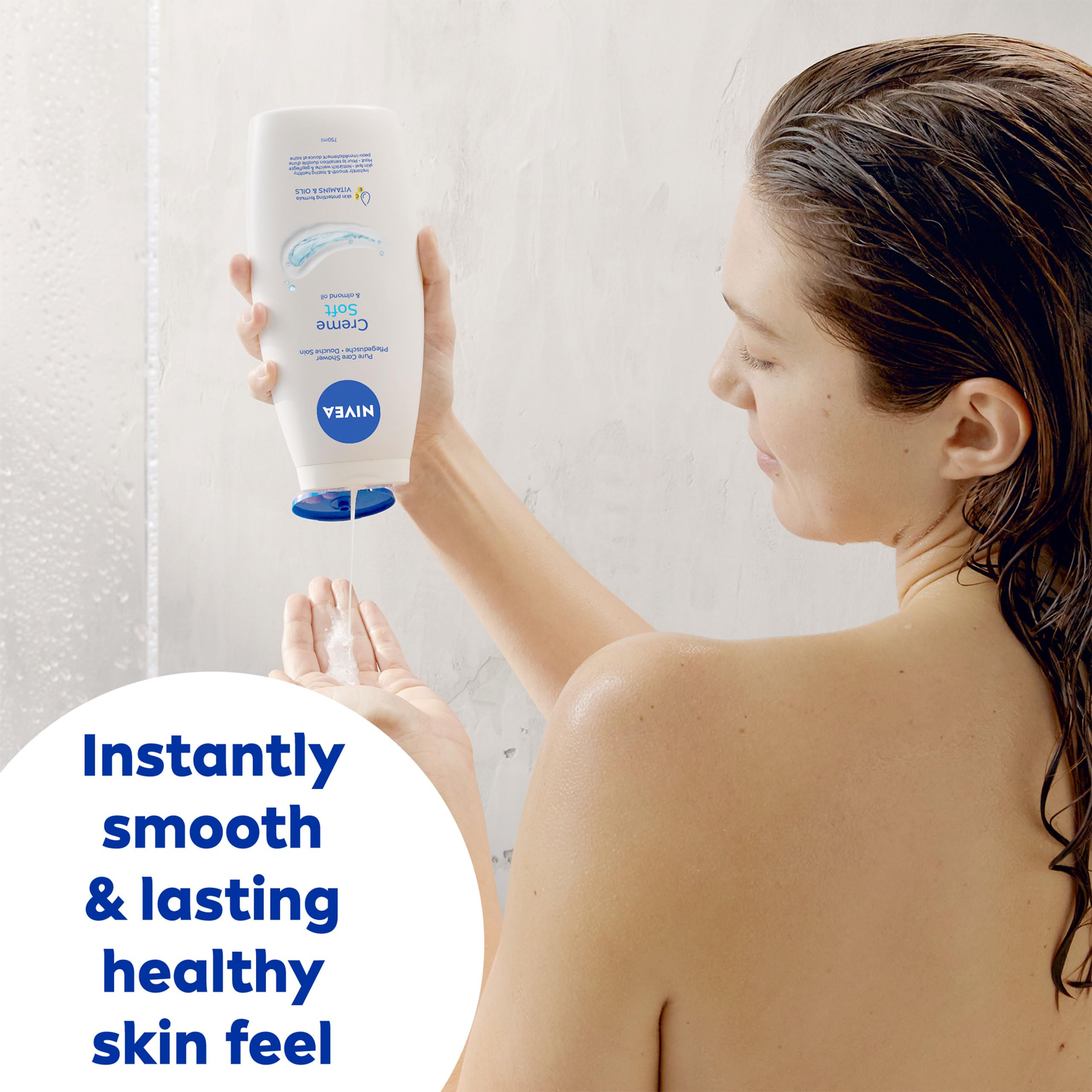 NIVEA Care Shower Creme Soft (250 ml) Enriched with Almond Oil, Moisturising Gel Body Wash, Skin Moisturiser with Mild Scent