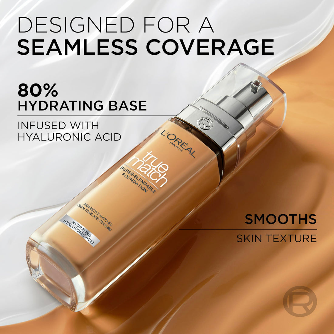 L'Oréal Paris Foundation for Face, Skincare Infused with Hyaluronic Acid, True Match Hydrating Liquid Foundation for All Skin Tones, SPF 16, 1N Ivory, 30 ml Halalzen