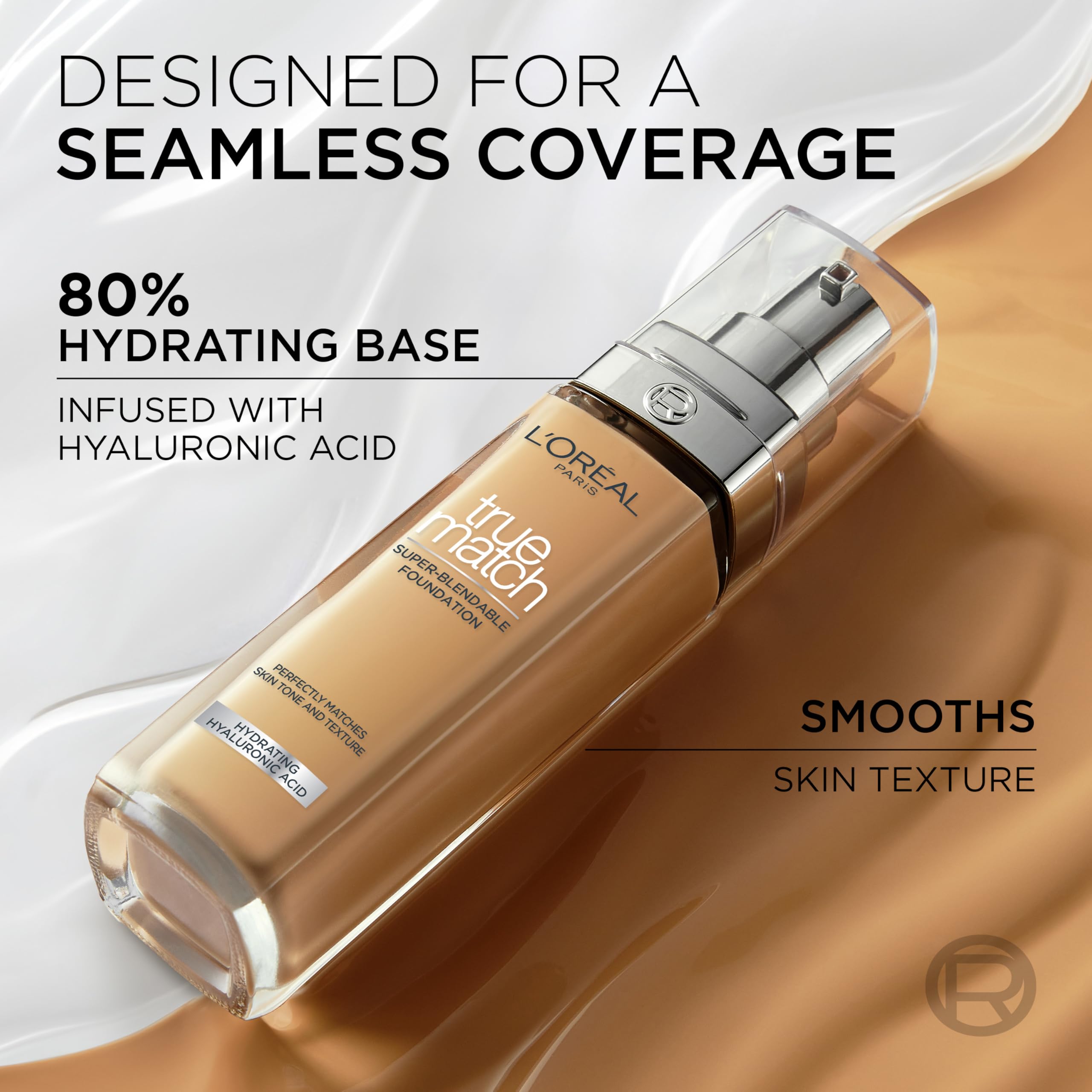 L'Oréal Paris Foundation for Face, Skincare Infused with Hyaluronic Acid, True Match Hydrating Liquid Foundation for All Skin Tones, SPF 16, 1N Ivory, 30 ml Halalzen