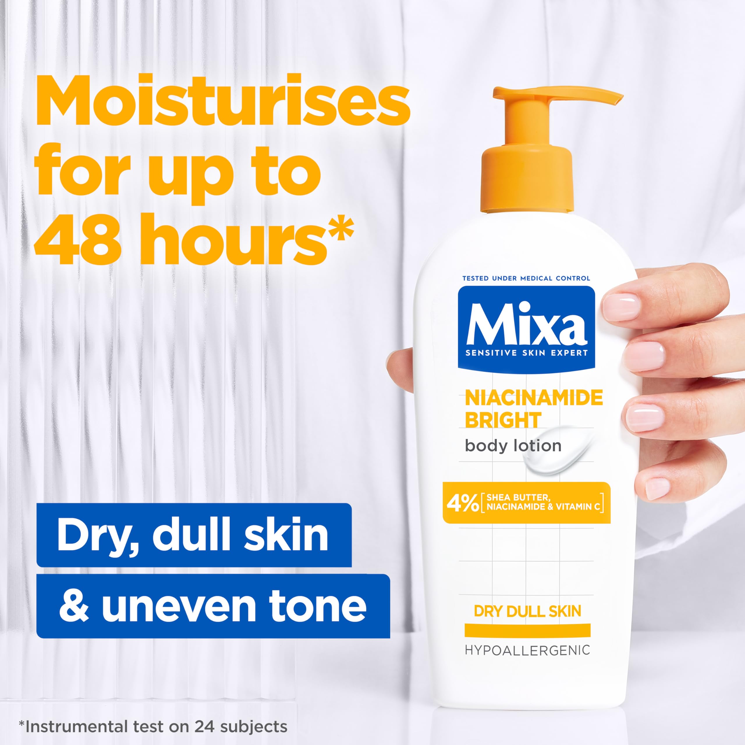Mixa Cream, Niacinamide Bright Moisturizing Anti-Dark Spot Cream, Body Care Dark Spot Corrector for Uneven Tone, with 9% Niacinamide, Shea Butter & Vitamin C, 400ml