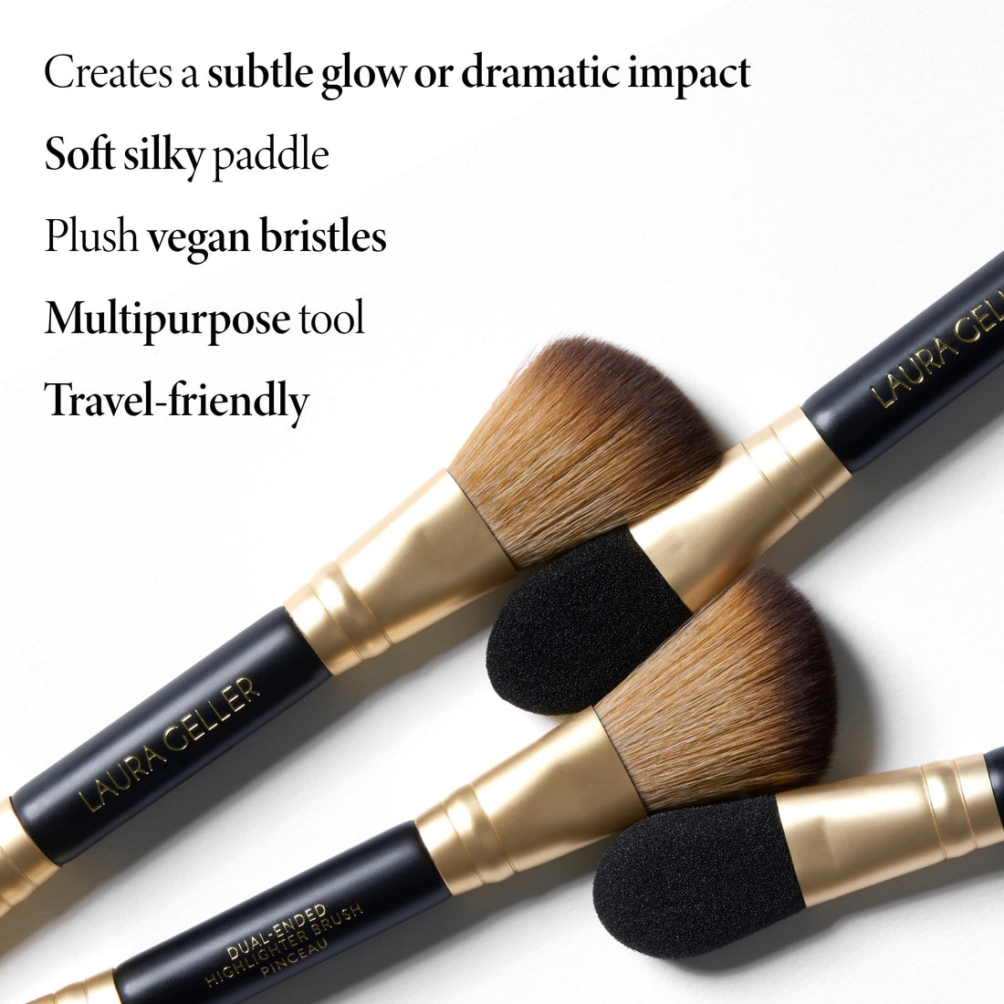 LAURA GELLER NEW YORK Retractable Black Kabuki Brush for Liquid, Cream and Powder Face Makeup With Aluminum Handle Halalzen