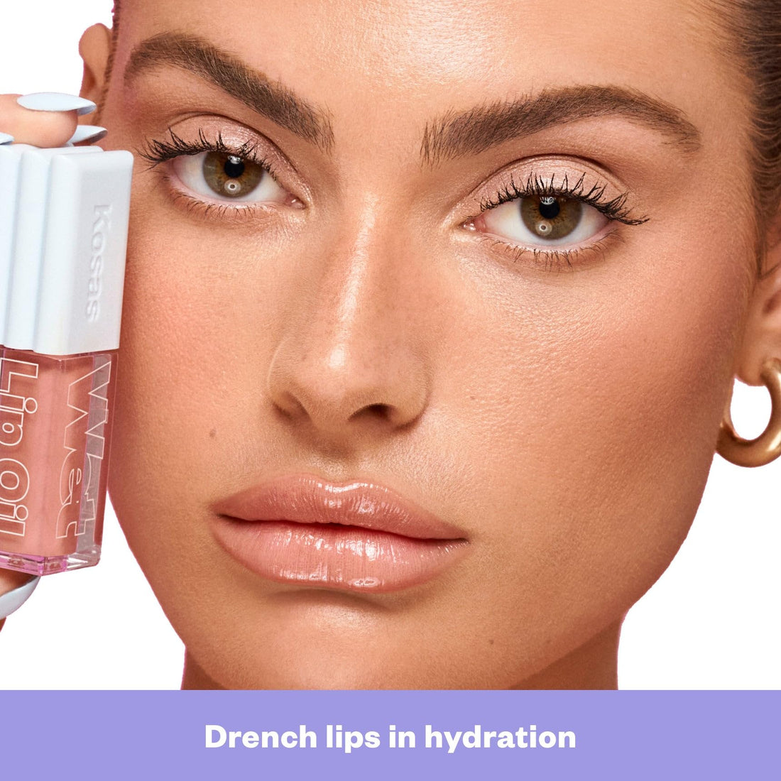 Kosas Wet Lip Oil Gloss - Hydrating Lip Plumping Treatment with Hyaluronic Acid & Peptides, Non-Sticky Finish (Malibu) Halalzen