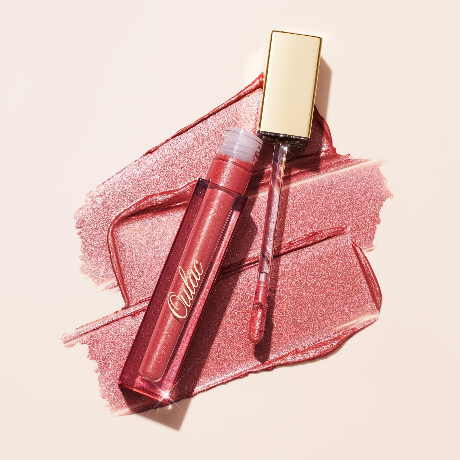 Oulac Metallic Diamond Shine Liquid Lip Gloss - Glitter Glossy for Lip & Eye, Long Lasting 24H + & Waterproof, Lightweight Lip Stain, 3D Metallic Finish, No Transfer, Vegan, 4.5ml,MD05 Loose Control Halalzen