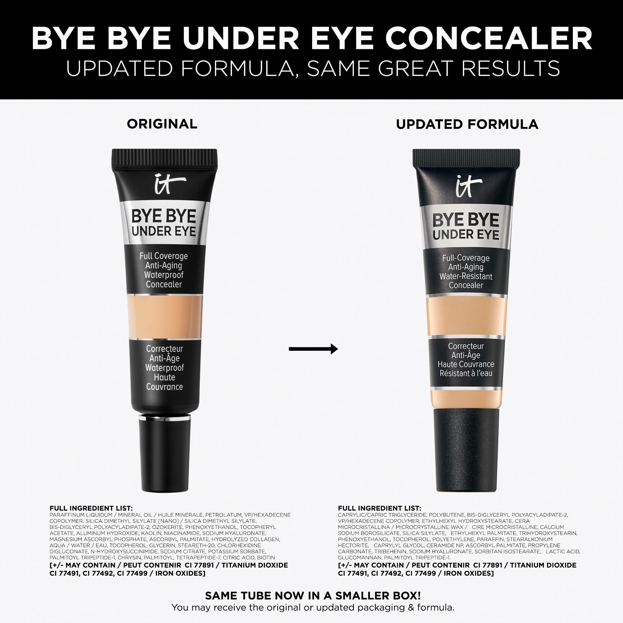IT Cosmetics Bye Bye Under Eye Concealer, Highly Pigmented and Water-Resistant with Long-Wearing Finish, Conceal look of Dark Circles, with Peptides, Hydrolysed Collagen & Antioxidants 12ml Halalzen