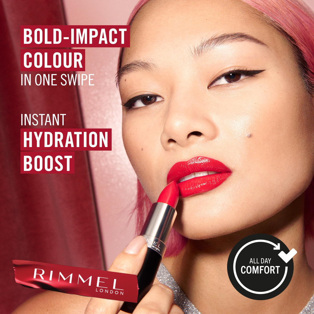 Rimmel Lasting Finish Lipstick 206 Pink-Key-Promise, Creamy Satin Finish, Long Lasting 8 HR Wear, Comfortable Formula, Rich Pigment Halalzen