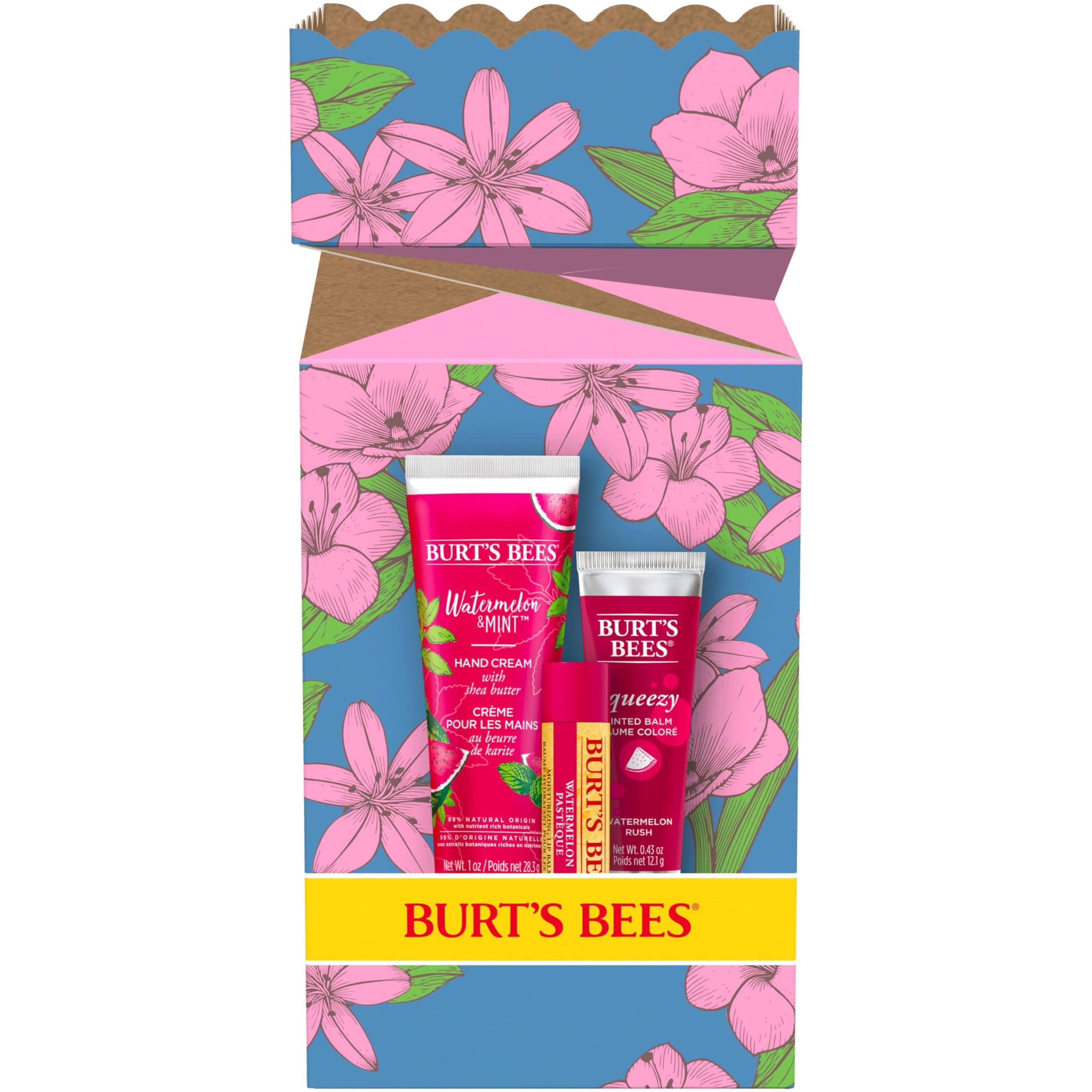 Burt's Bees Lip Balm Gift Set, Beeswax, Strawberry, Tropical Pineapple, Dragonfruit Lemon, In Full Bloom, 4x4.25g Halalzen
