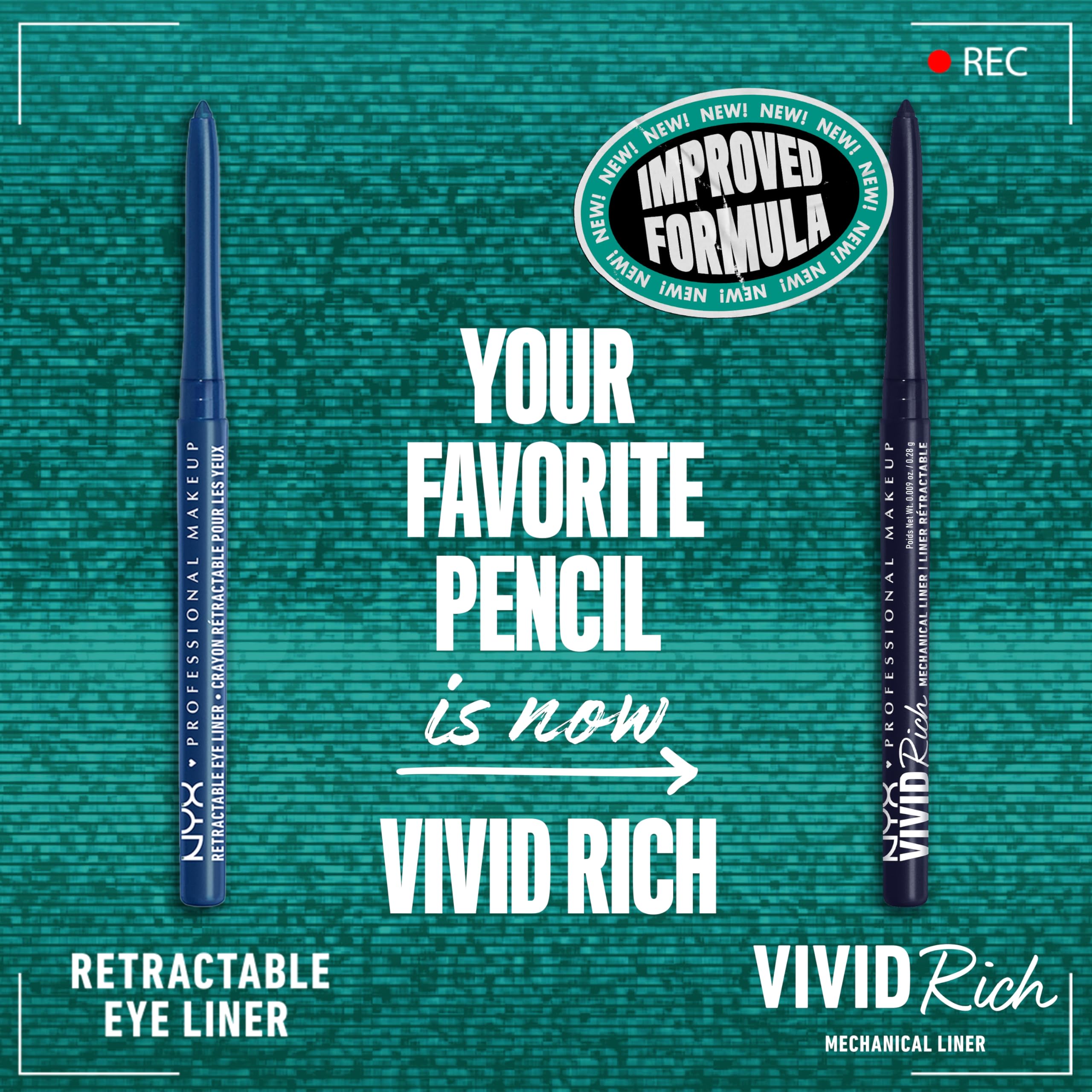 NYX PROFESSIONAL MAKEUP Vivid Rich Mechanical Eye Pencil, Vivid Rich Mechanical, Creamy Retractable Eyeliner - Smokin Topaz, Brown Eyeliner