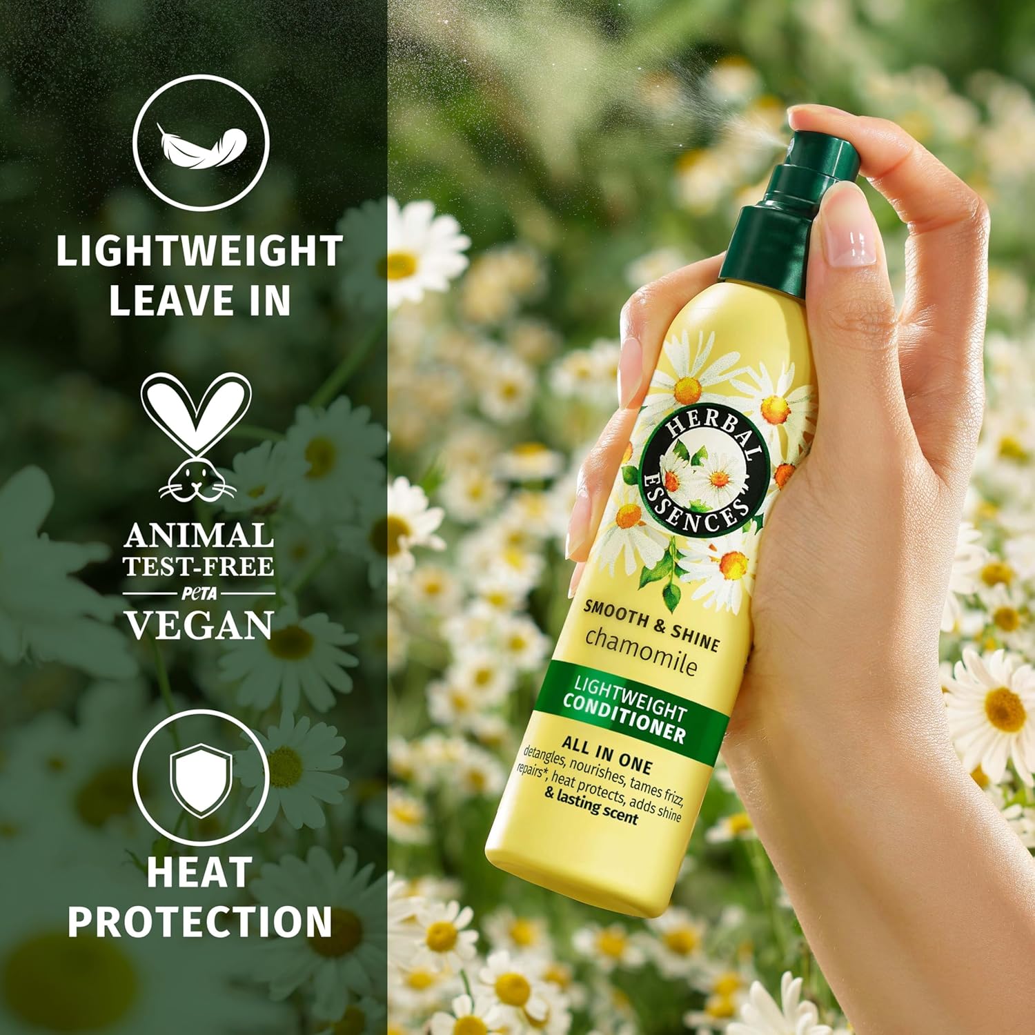 Herbal Essences Chamomile Smooth & Shine Set: Shampoo 350ml + Conditioner 250ml + Lightweight Leave-In Conditioner All In One 145ml Halalzen