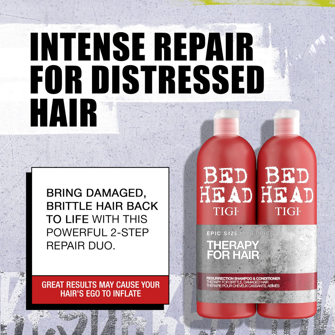 Bed Head by TIGI Resurrection Shampoo & Conditioner Set, 2x 750ml, For Dry Damaged Hair, Deep Moisture Repair with Colour Protect for Strength & Shine Halalzen