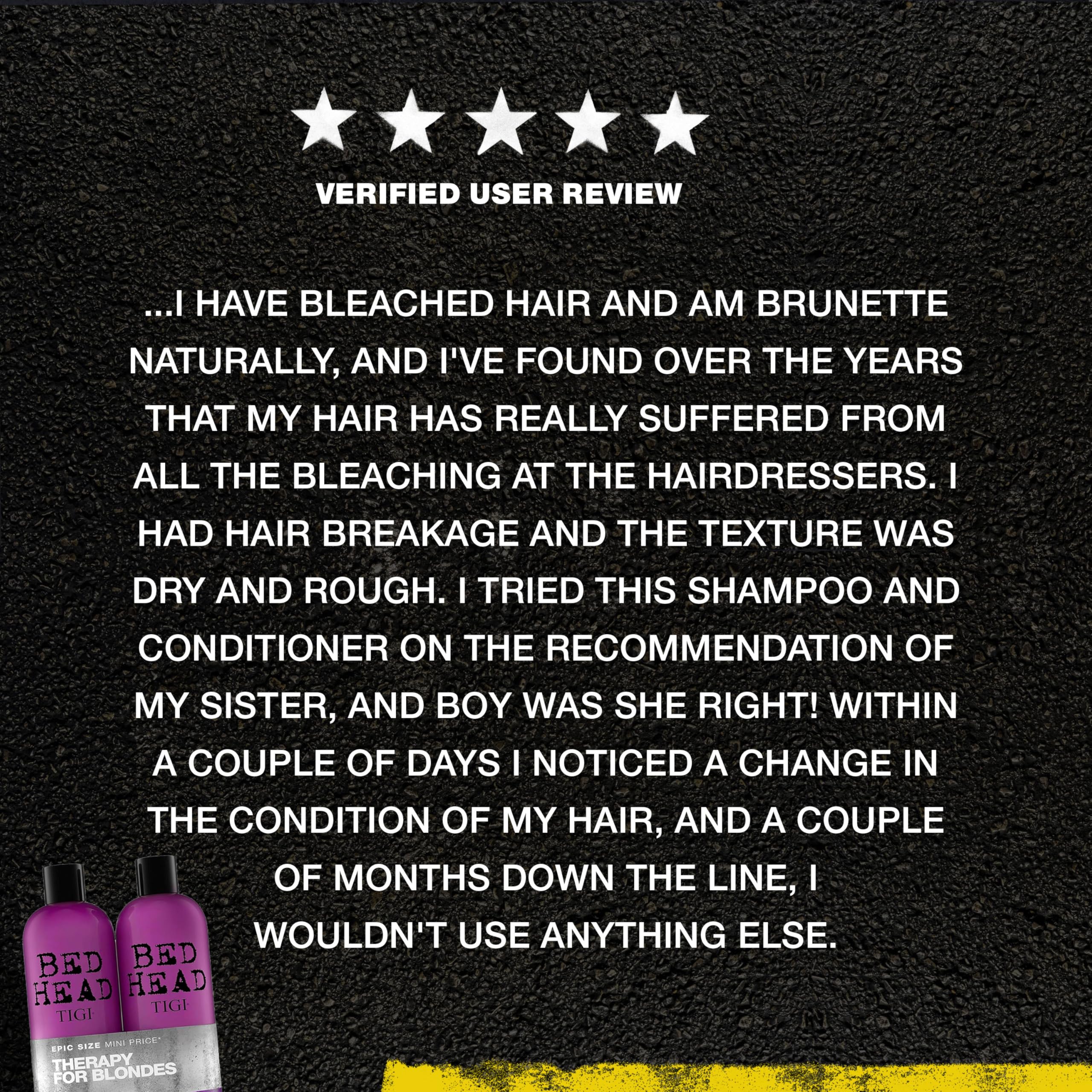Bed Head by TIGI Dumb Blonde Shampoo & Conditioner Set, 2x 750ml, Keratin Hair Treatment for Bleached & Colour-Treated Hair, Moisturising Formula Repairs Dry Damaged Strands Halalzen