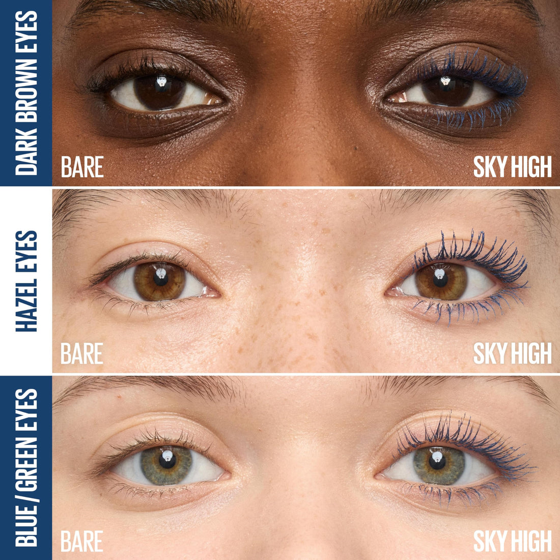 Maybelline Lash Sensational Sky High Washable Mascara Make-up, Volumen, Verlängerung, Definition, Schwung, Multiplikation, aufbaufähige Formel, Very Black, 1 Stück