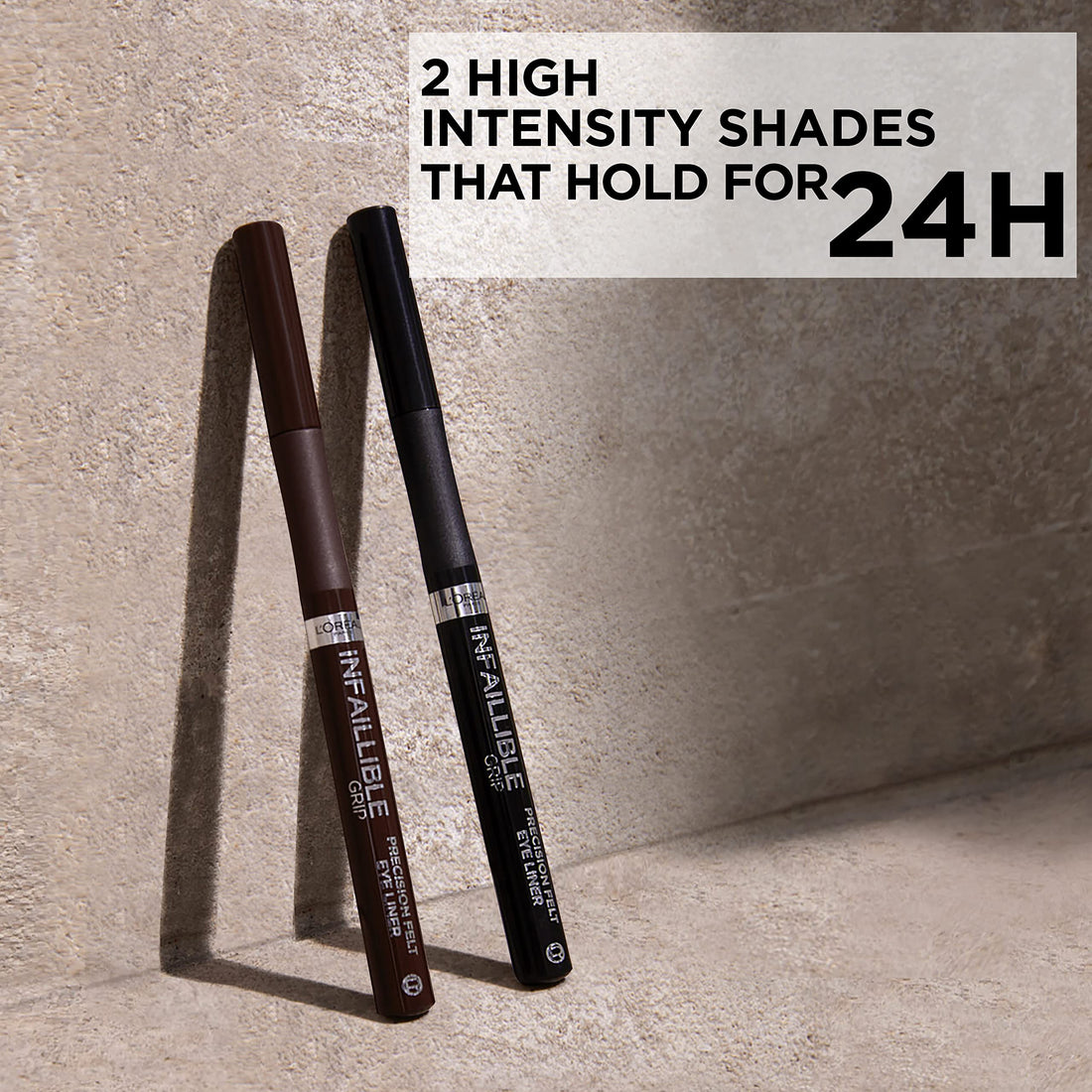 L'Oréal Paris Infallible Precision Felt Eyeliner with 0.4mm Ultra-Fine Tip for Intense Colour Pay-Off, 27H Longwear Waterproof and Rub-Proof Formula, Eyeliner Black Halalzen