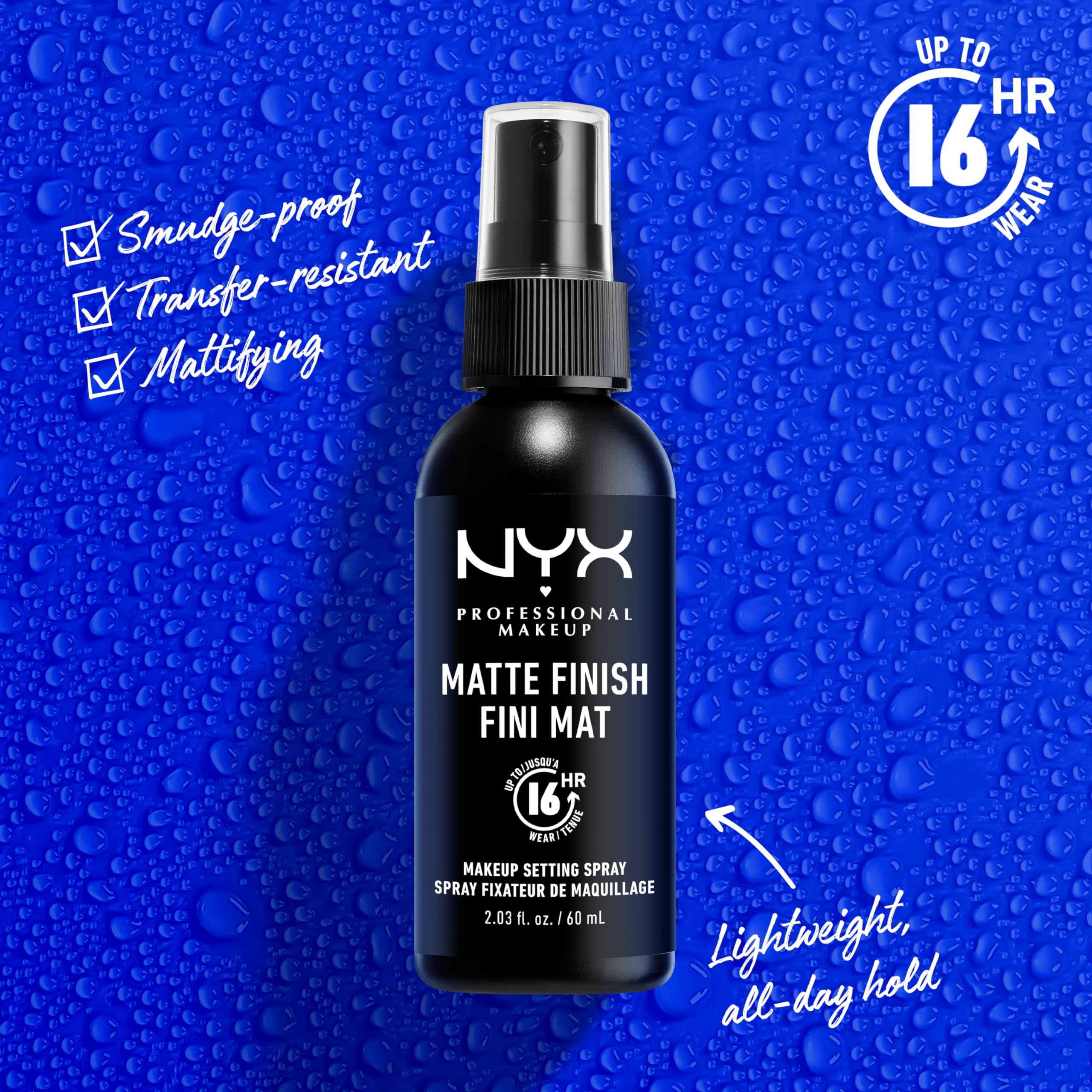 NYX PROFESSIONAL MAKEUP Makeup Setting Spray - Dewy Finish, Long-Lasting Face Mist for up to 16HR Wear, Vegan Formula