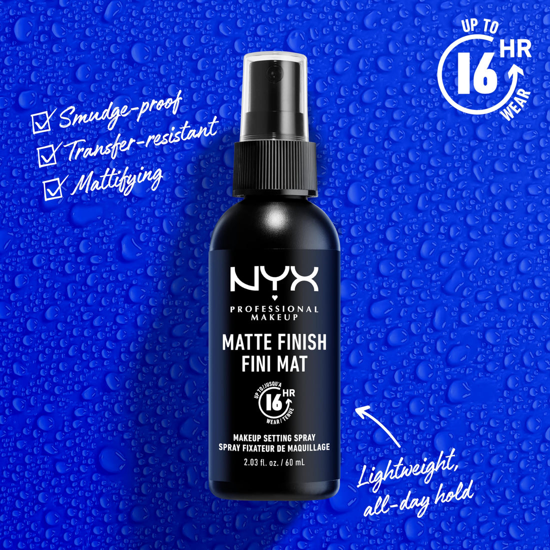 NYX PROFESSIONAL MAKEUP Makeup Setting Spray - Dewy Finish, Long-Lasting Face Mist for up to 16HR Wear, Vegan Formula