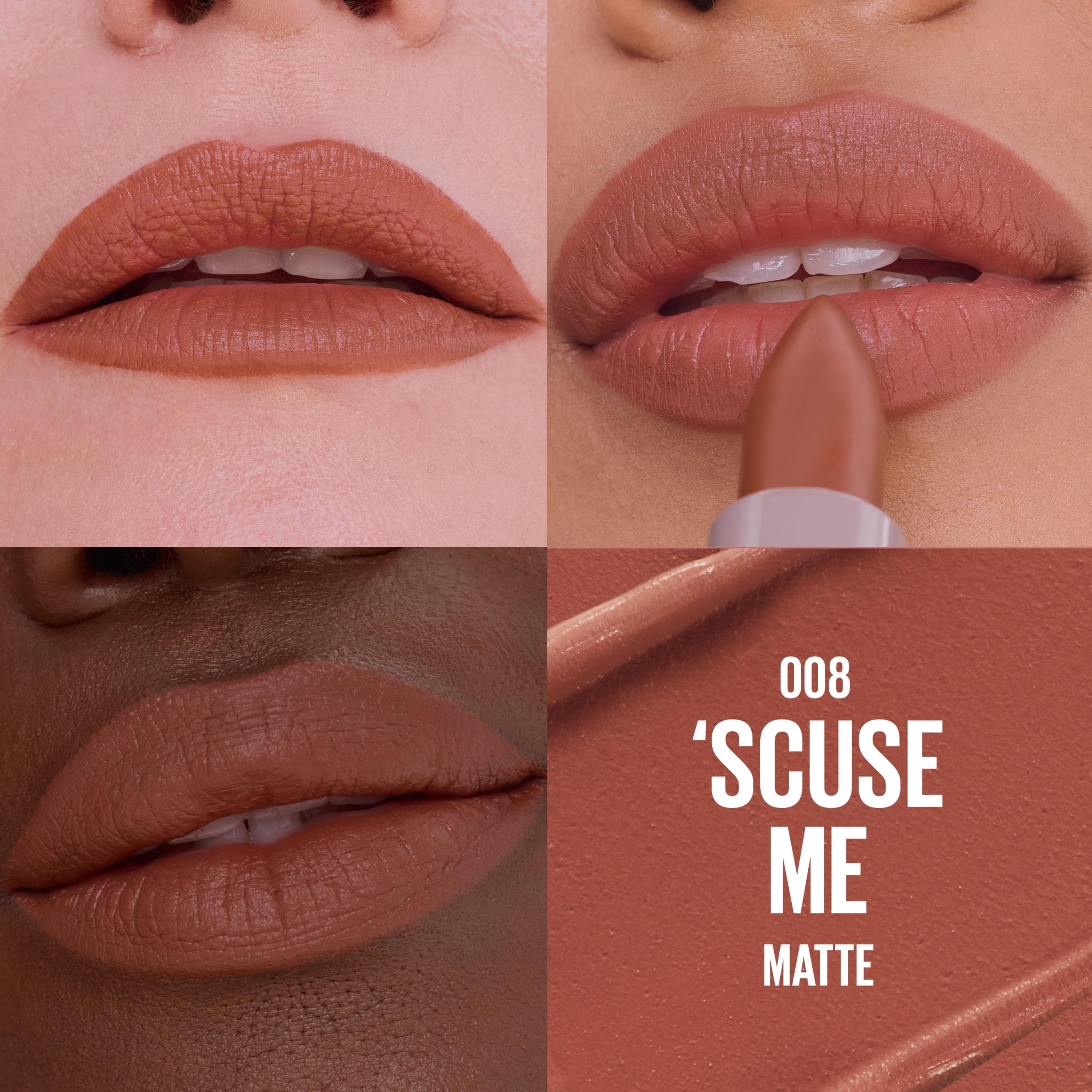 MAYBELLINE Serum-Lippenstift, Feuchtigkeitsspendendes Lippen-Make-up mit 8 Stunden Lippenauffüllender Feuchtigkeit mit Hyaluronsäure + Öl-Mischung, Wild Card (Mitteltoniges Rot Matt)