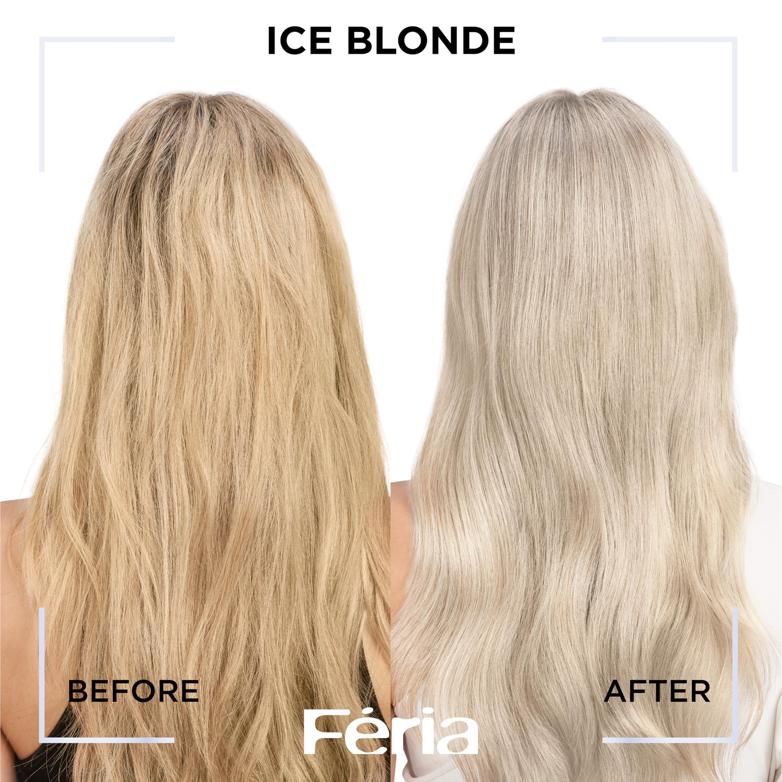 L’Oreal Paris Feria Long-Lasting Anti Brass Power Hair Toner, Ammonia Free Demi Permanent Hair Color, Ice Blonde Hair Toner, 1 Application