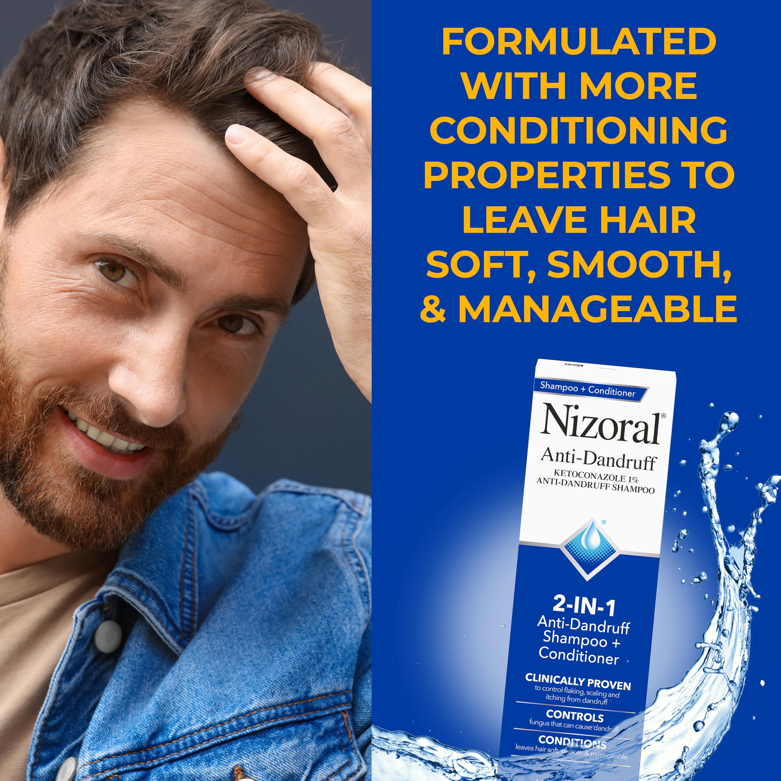 Nizoral Anti-Dandruff Shampoo with 1% Ketoconazole, Fresh Scent, 7 Fl Oz