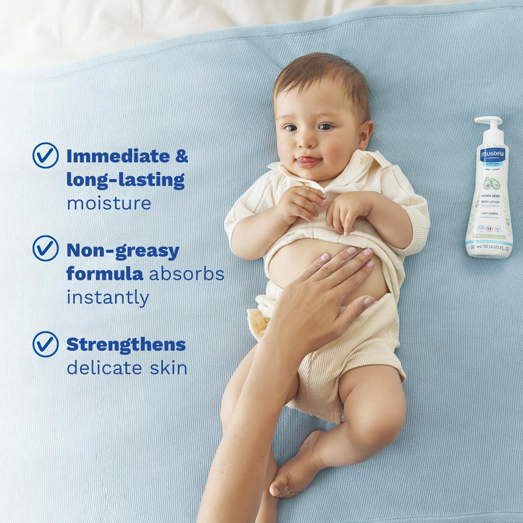 Mustela Hydra Bebe Body Lotion - Daily Moisturizing Baby Lotion with Natural Avocado, Jojoba & Sunflower Oil – Various Sizes Halalzen