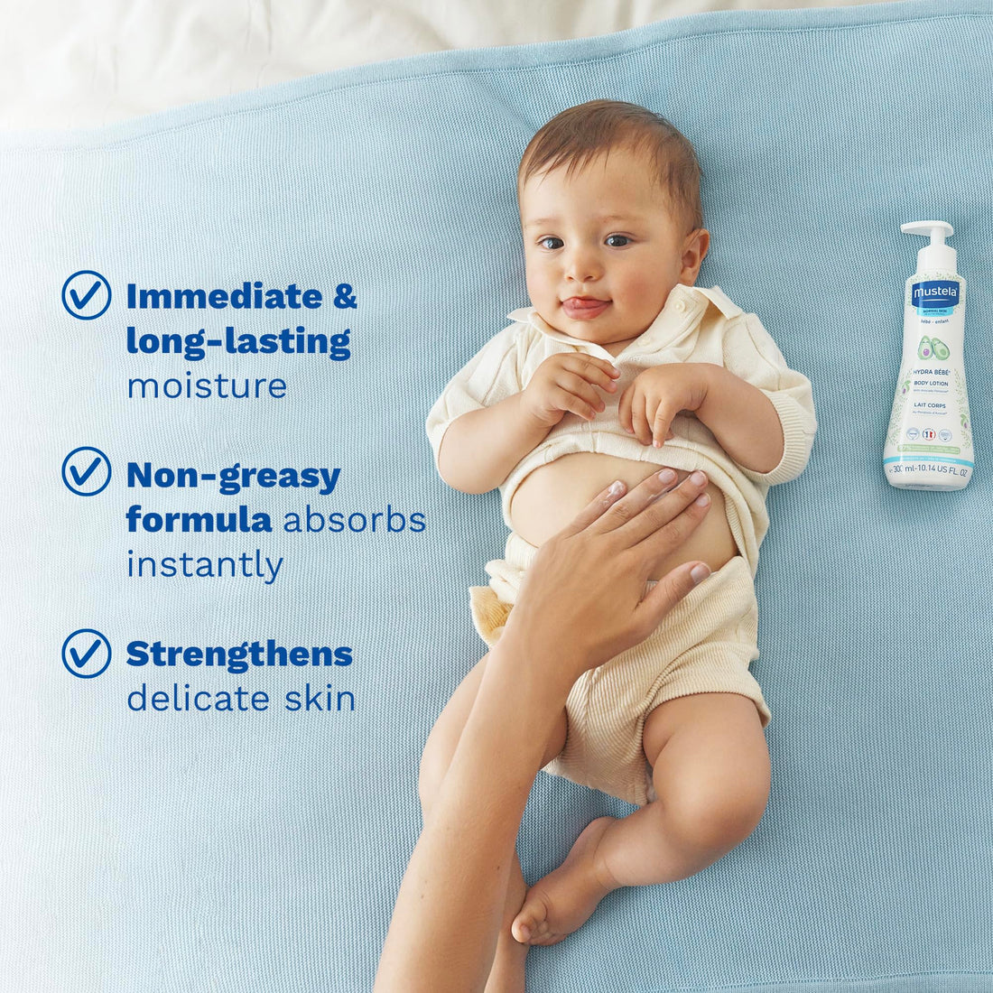 Mustela Hydra Bebe Body Lotion - Daily Moisturizing Baby Lotion with Natural Avocado, Jojoba & Sunflower Oil – Various Sizes Halalzen