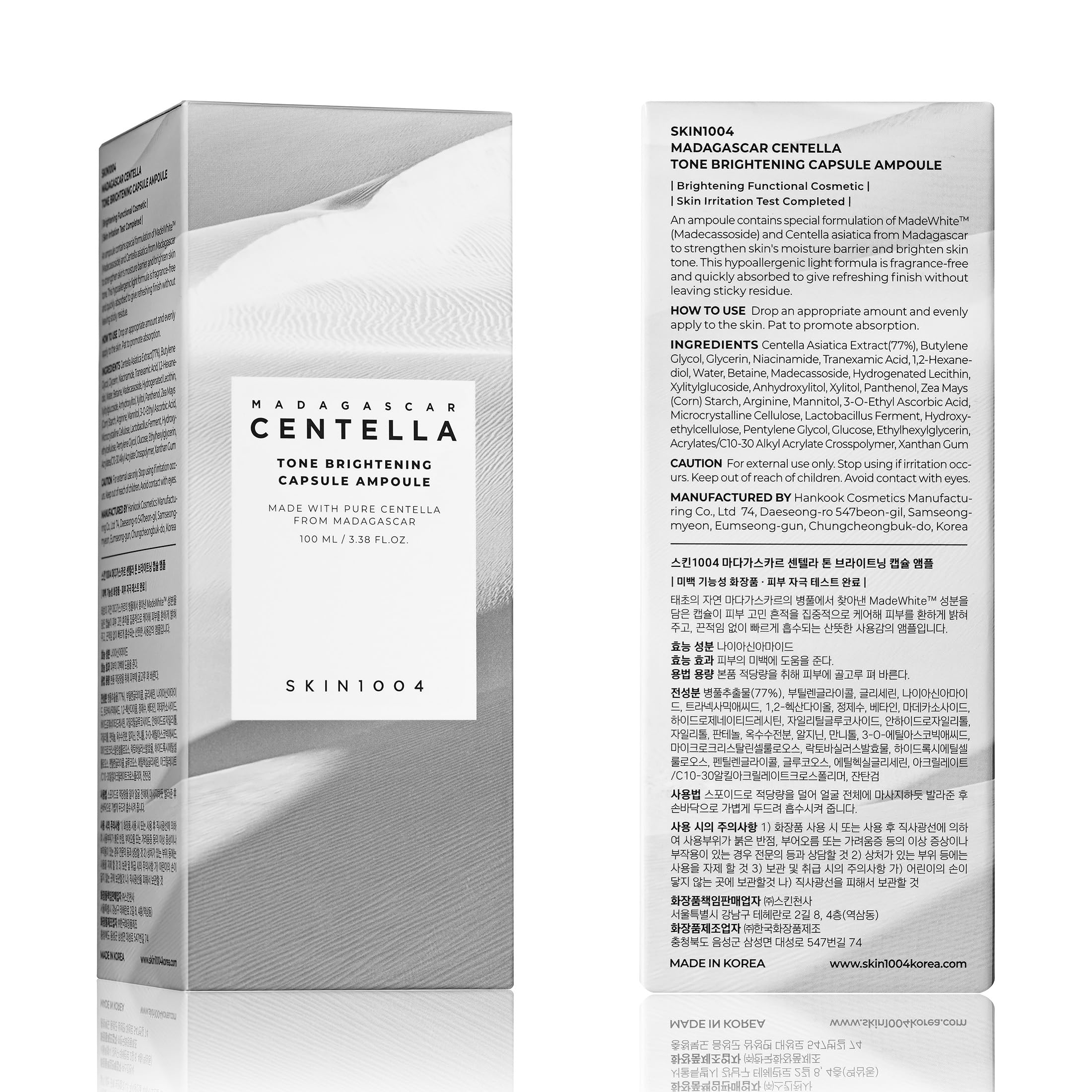 SKIN1004 Tone Balancing Capsule Ampoule, Niacinamide & Centella Serum for Face, Korean Hydrating Facial Serum for Unevne Skin Tone with Tranexamic Acid, Korean Skin Care, 3.38 fl.oz / 100ml Halalzen