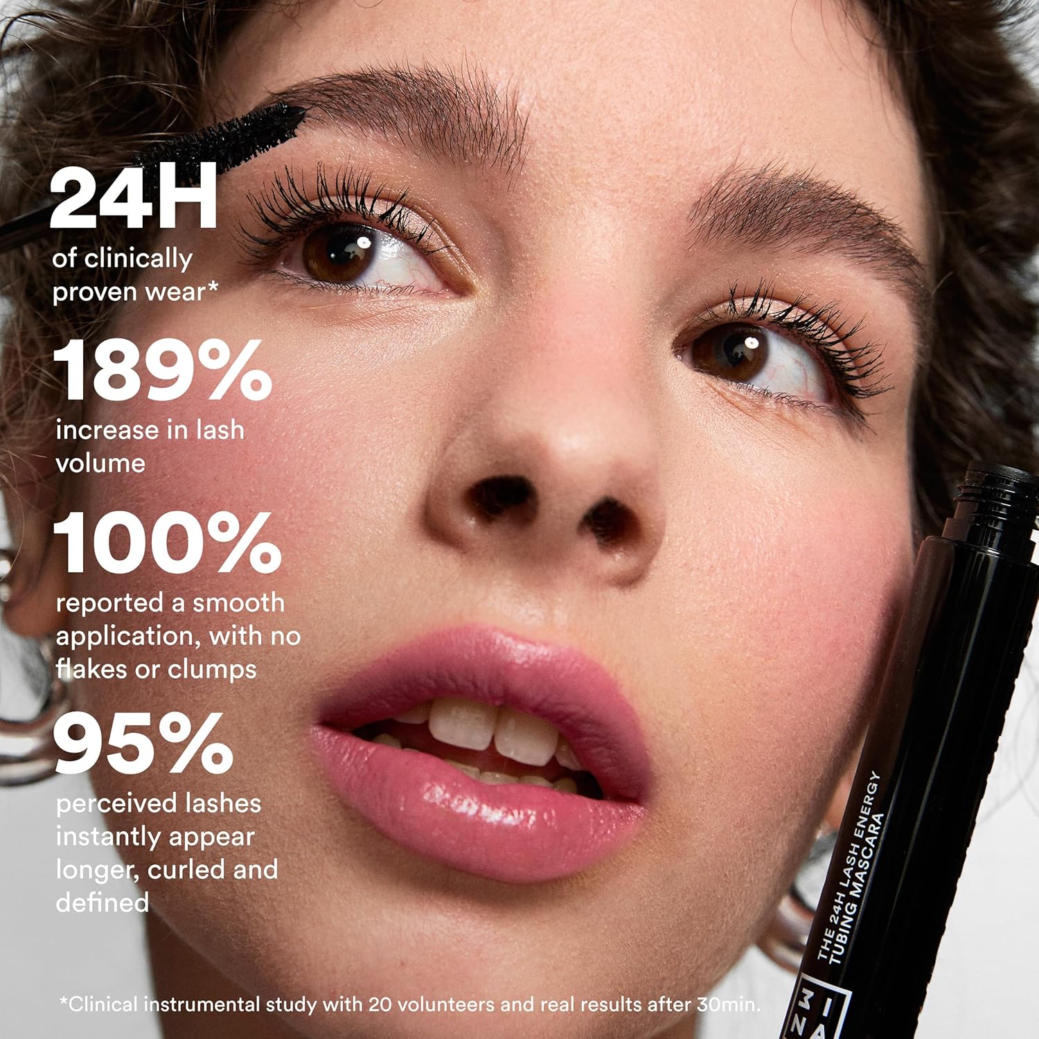 3INA MAKEUP - The 24H Lash Energy Tubing Mascara 900 - Black Mascara for Volume and Length - With Panthenol - Long Lasting Halalzen