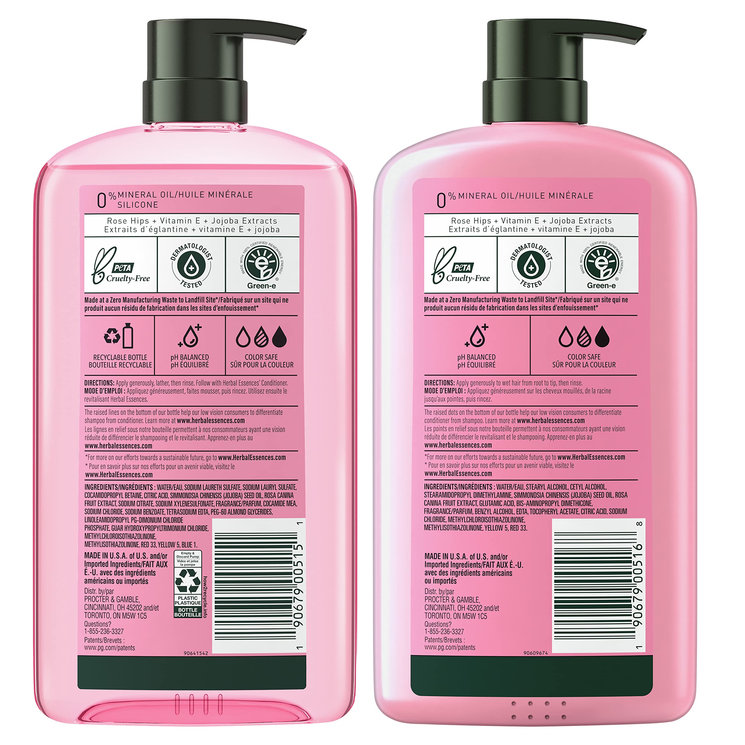 Herbal Essences Shampoo & Conditioner Set, Rose Hips - Smooth Collection, Paraben-Free, Color-Safe, Shiny Hair with Jojoba & Vitamin E, 29.2 Fl Oz Each, 2-Pack Halalzen