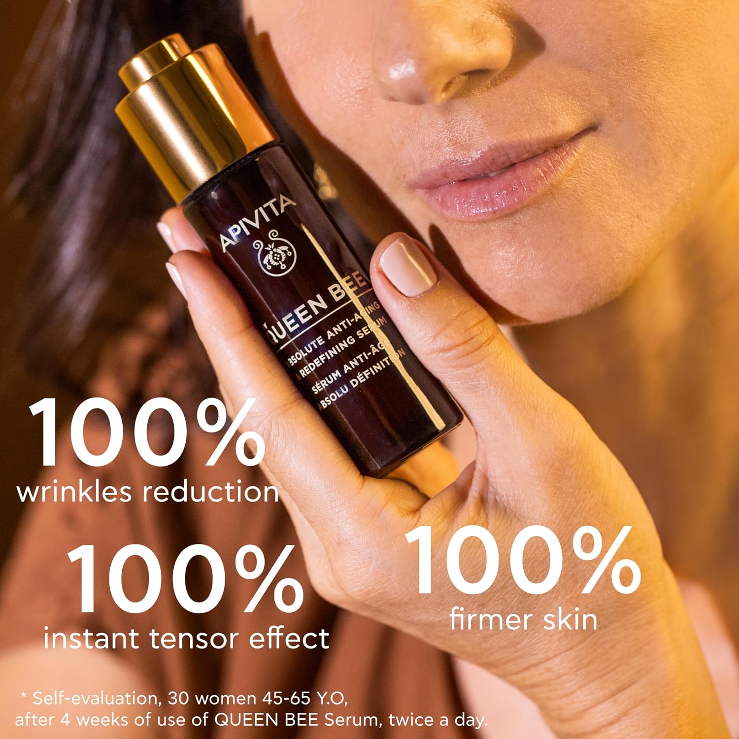 Apivita Queen Bee Absolute Anti-Aging & Redefining Serum 30ml - Facial Serum with Controlled-Release Royal Jelly, Propolis, Honey | Flash Lifting Effect, Wrinkles, Firmness, Lifted Facial Contour