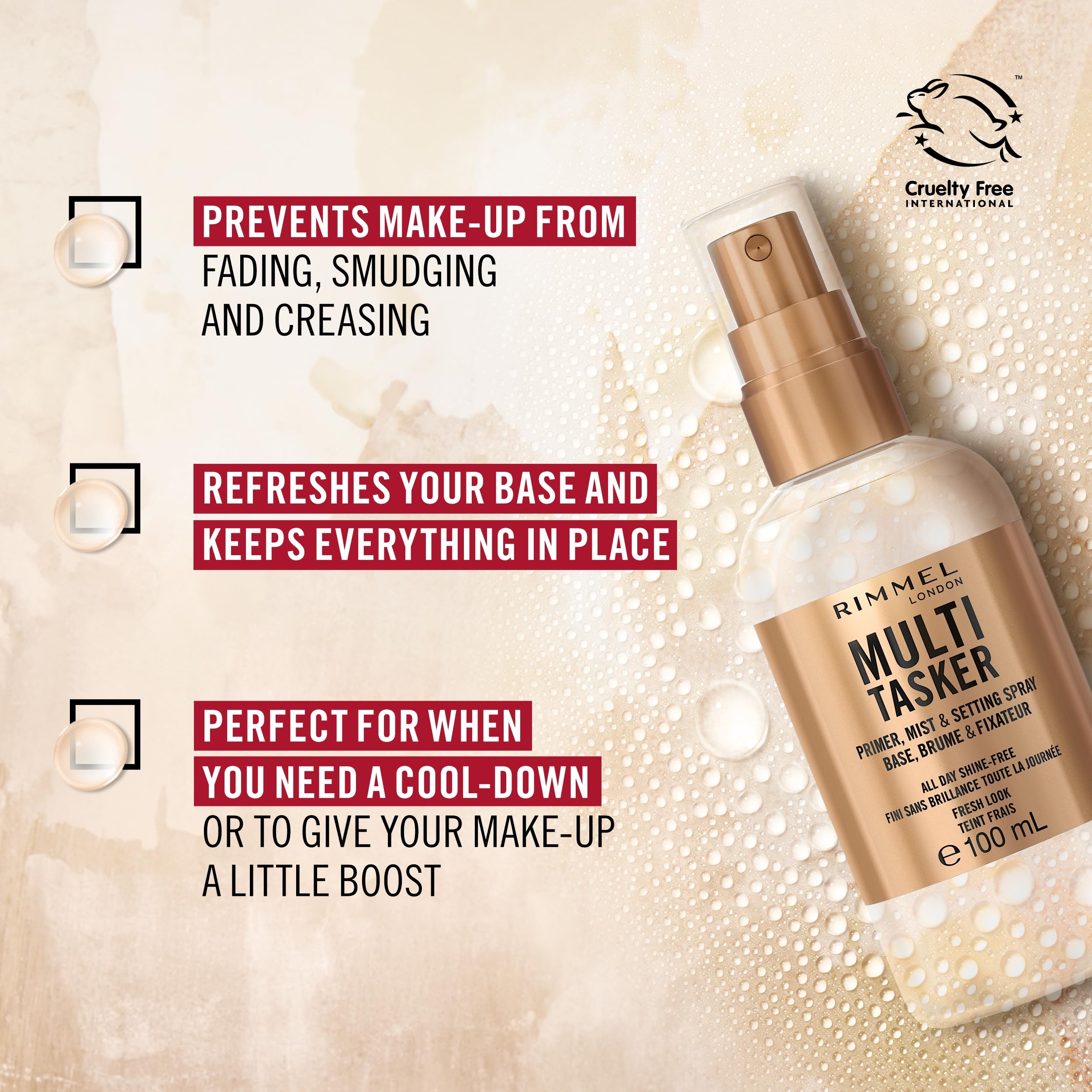 Rimmel Multi-Tasker Setting Spray, 3-in-1 Hydrating Primer & Mist, All Day Setting Power, Refreshes Dull & Dry Skin, Oil-Free, Infused with Cucumber & Chamomile, Vegan, 100ml Halalzen