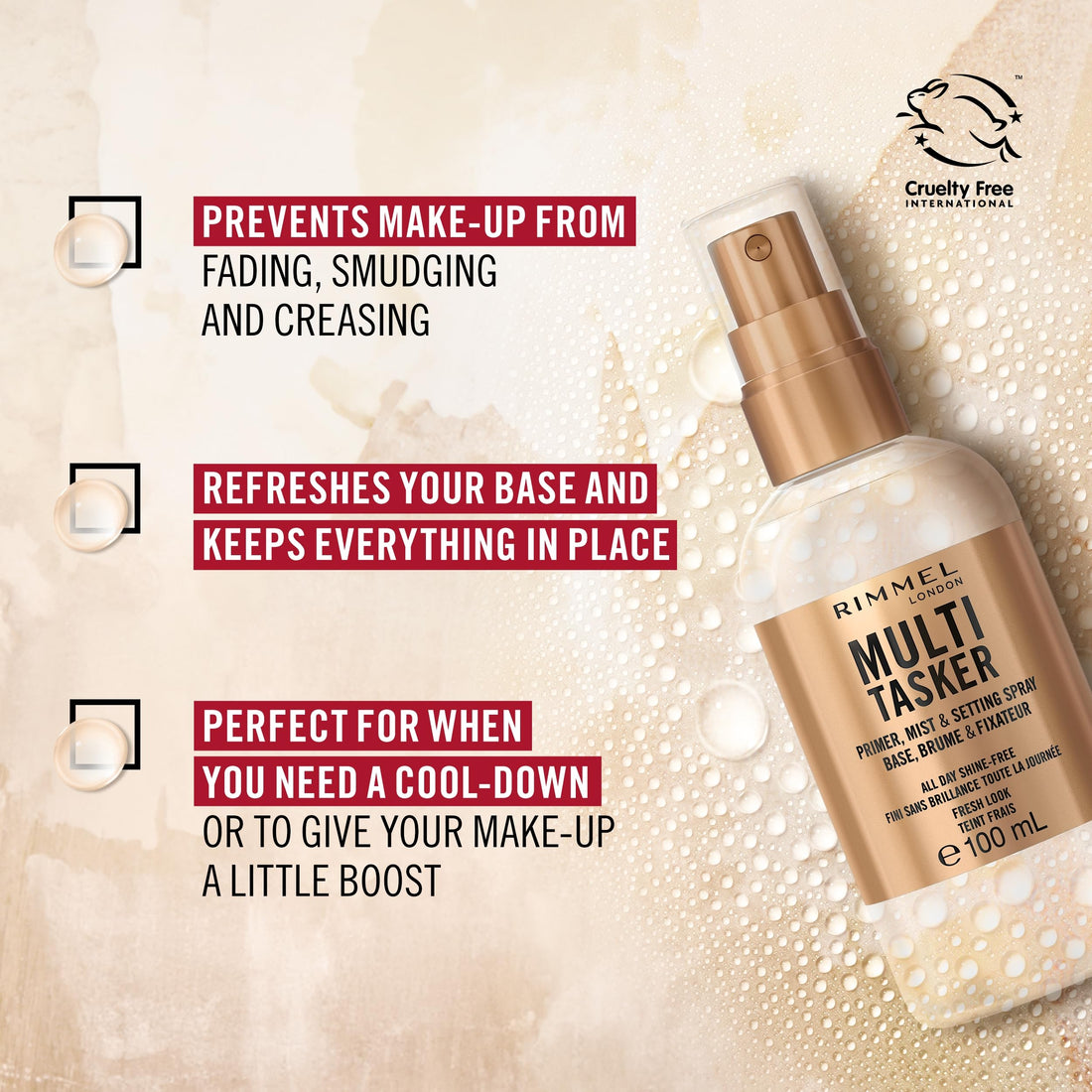 Rimmel Multi-Tasker Setting Spray, 3-in-1 Hydrating Primer & Mist, All Day Setting Power, Refreshes Dull & Dry Skin, Oil-Free, Infused with Cucumber & Chamomile, Vegan, 100ml Halalzen