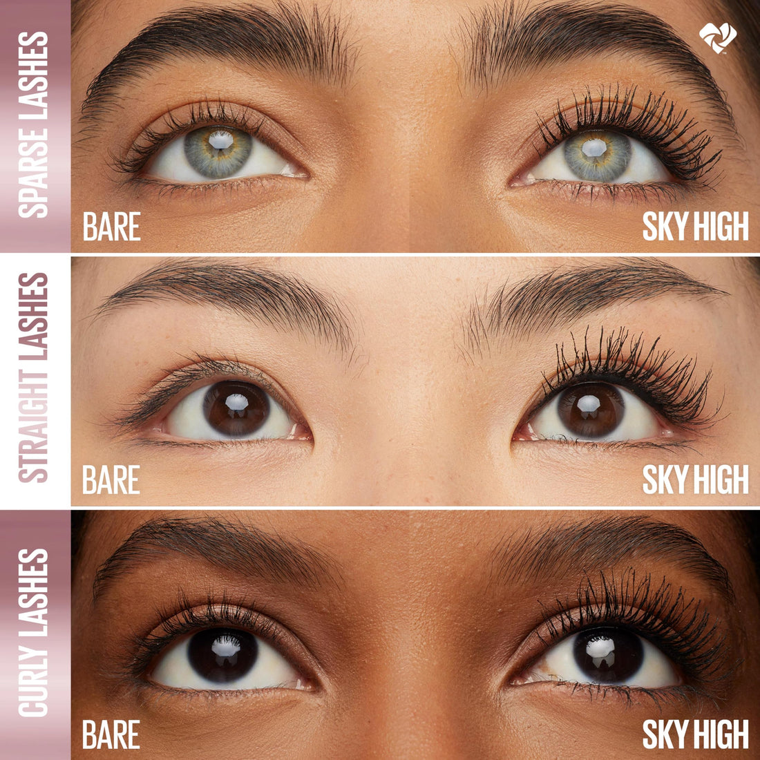 Maybelline Lash Sensational Sky High Washable Mascara Make-up, Volumen, Verlängerung, Definition, Schwung, Multiplikation, aufbaufähige Formel, Very Black, 1 Stück
