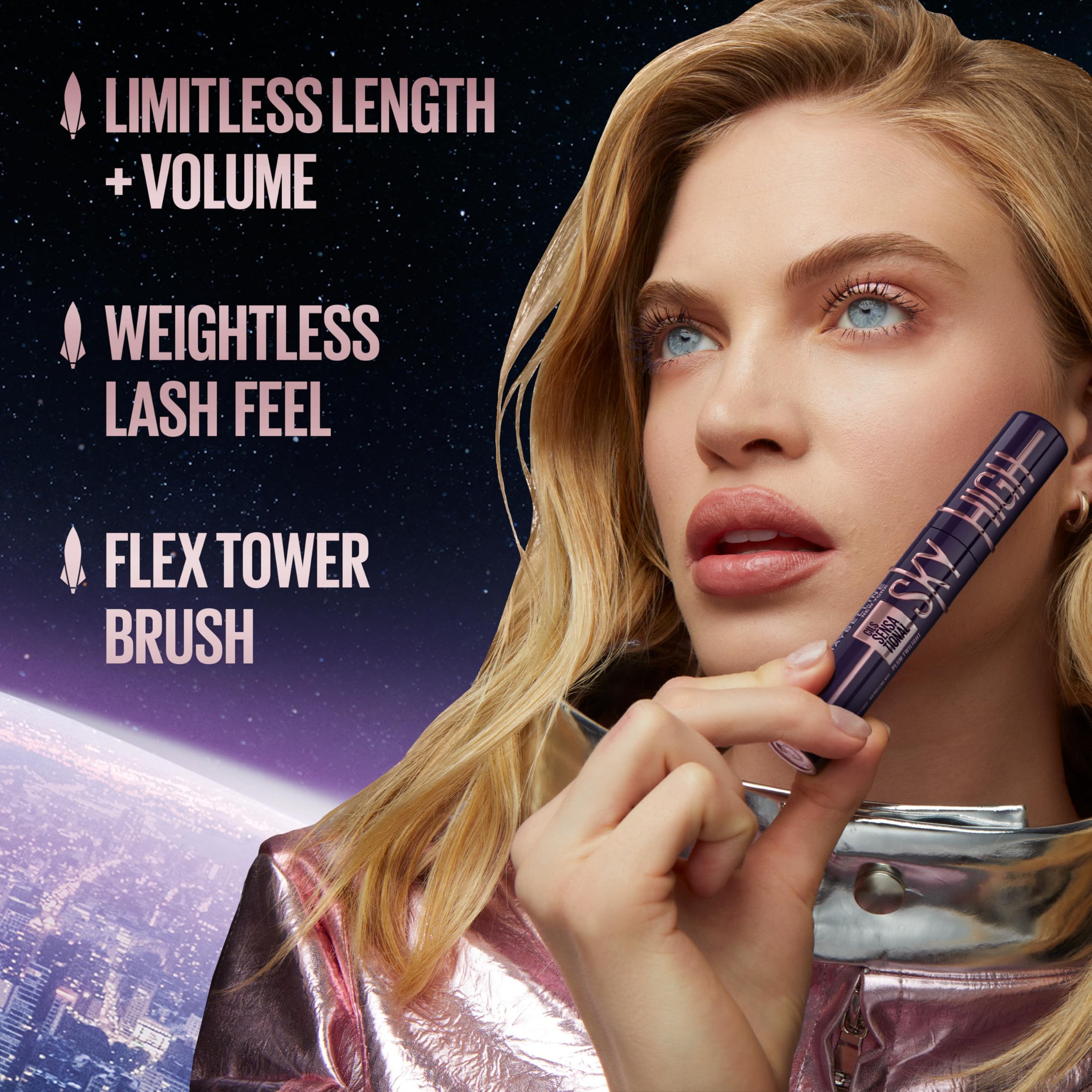 Maybelline New York Lash Sensational Sky High Mascara, Volumising & Lengthening Mascara, Washable Flake-Free Formula Infused with Bamboo Extract & Fibres, 7 ml, Shade: Brown Halalzen