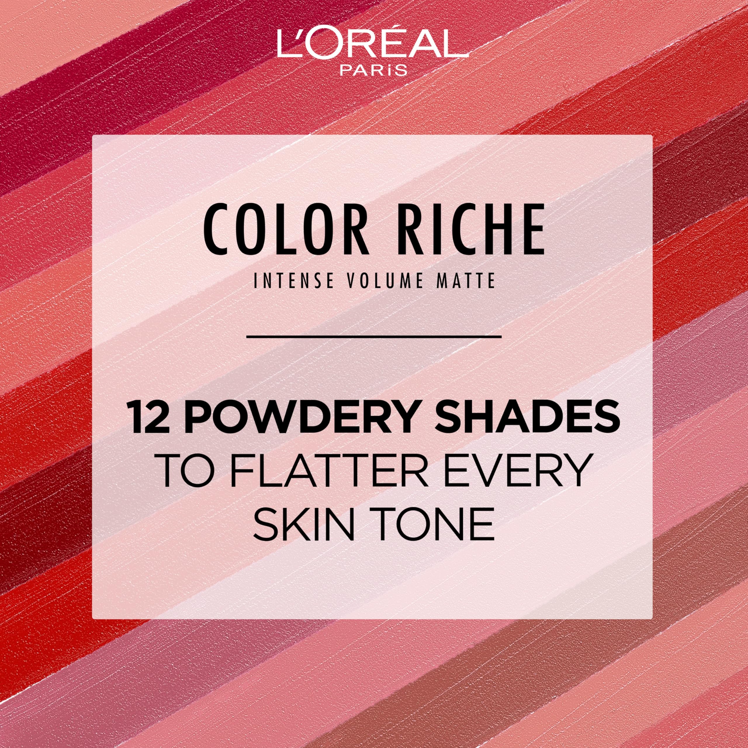 L'Oreal Paris Color Riche Intense Volume Matte Lipstick, Moisturising Matte Powder Finish, 16h long-wear, With Hyaluronic Acid, 187 Fuchsia Libre Halalzen