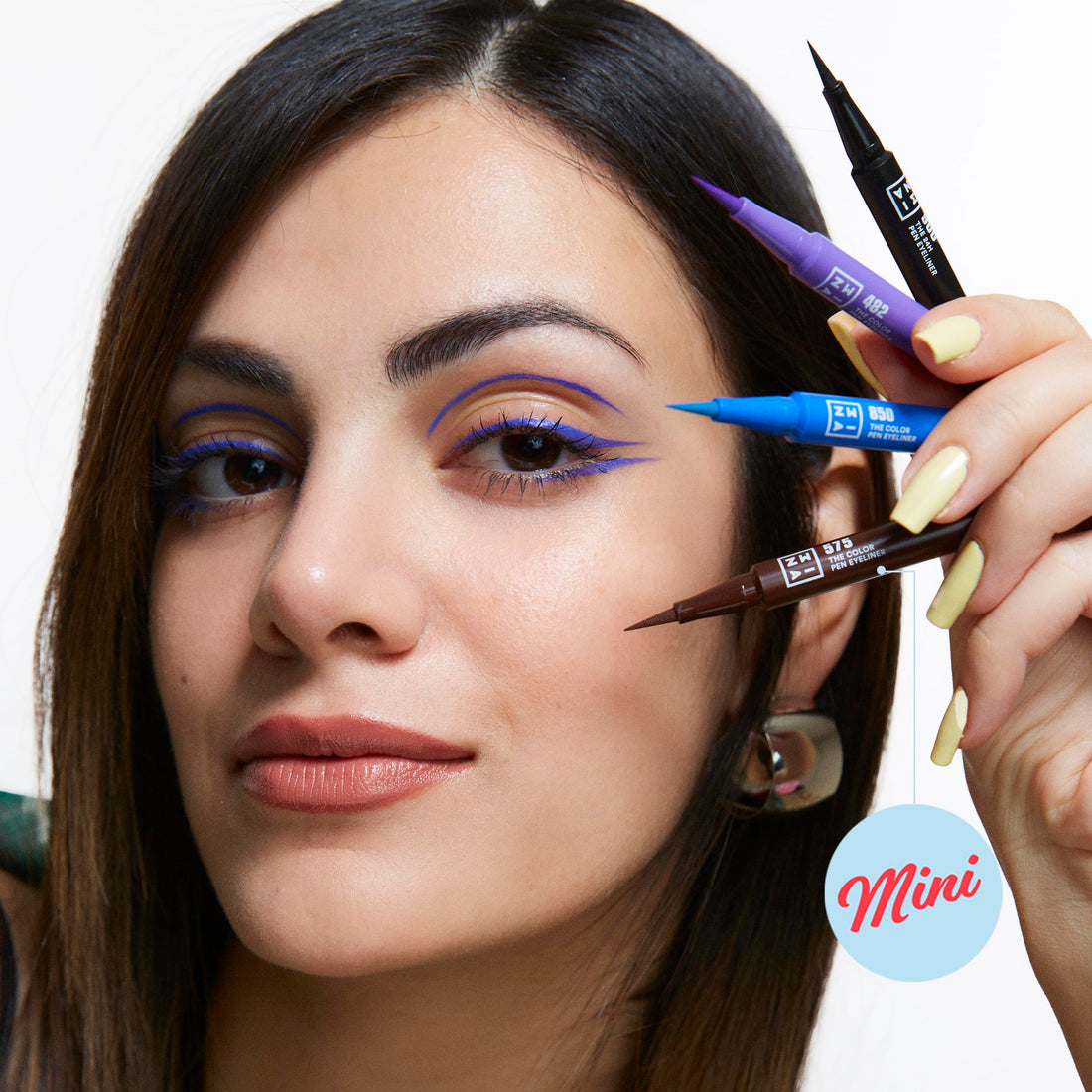 3INA MAKEUP - The 24H Pen Eyeliner 900 (mini) - Black Liquid Eyeliner 24h Longwear - Travel Size Matte Liner Sensitive Eyes Halalzen