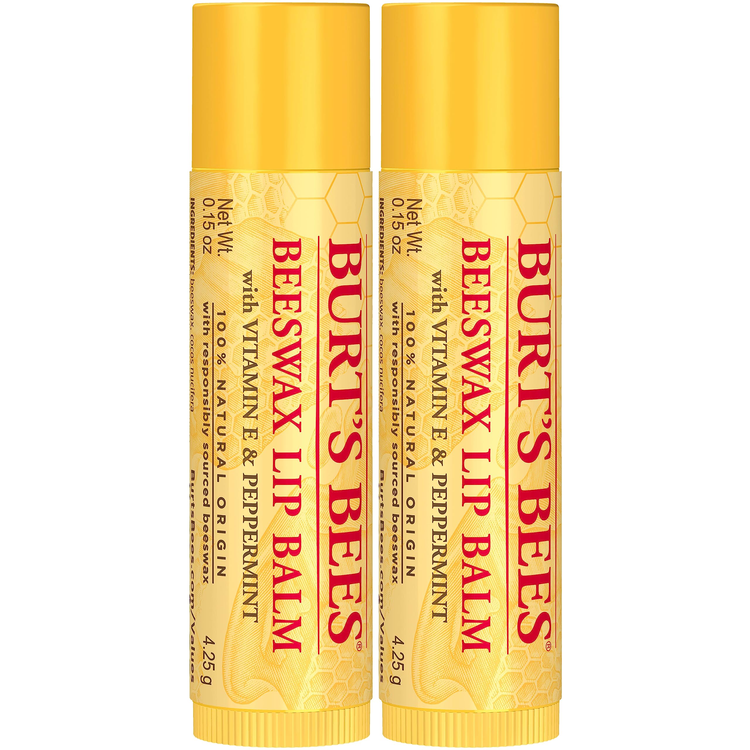 Burt's Bees Lip Balm Multipack, Chapstick Lip Balms With Beeswax And Vitamin E, Duo Value Pack, 2x4.25g Halalzen