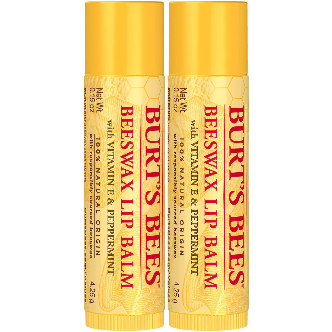 Burt's Bees Lip Balm Multipack, Chapstick Lip Balms With Beeswax And Vitamin E, Duo Value Pack, 2x4.25g Halalzen