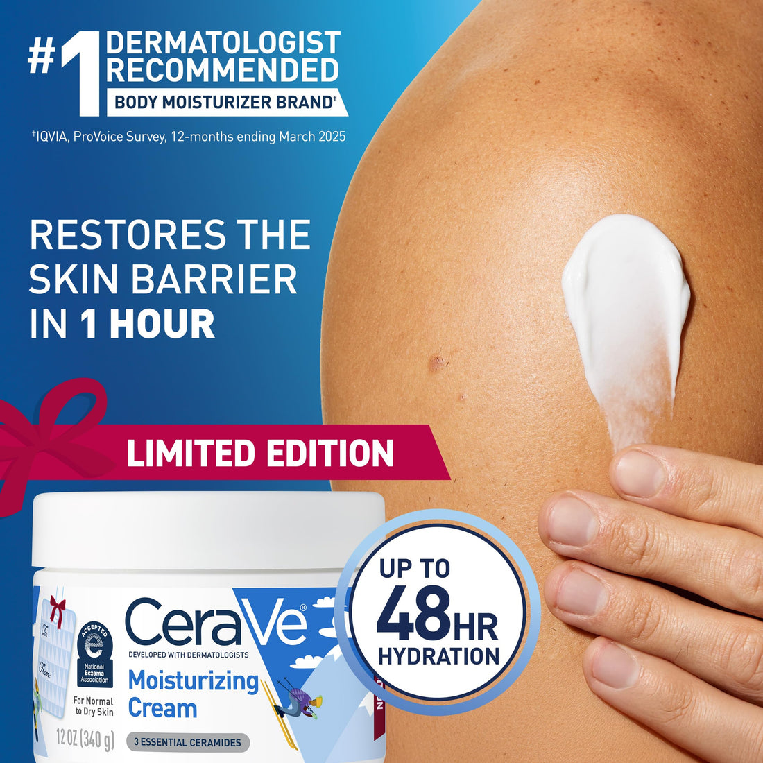 CeraVe Moisturizing Cream, Body and Face Moisturizer for Dry Skin, Body Cream with Hyaluronic Acid and Ceramides, Daily Moisturizer, Oil-Free, Fragrance Free, Non-Comedogenic, 19 Ounce Halalzen