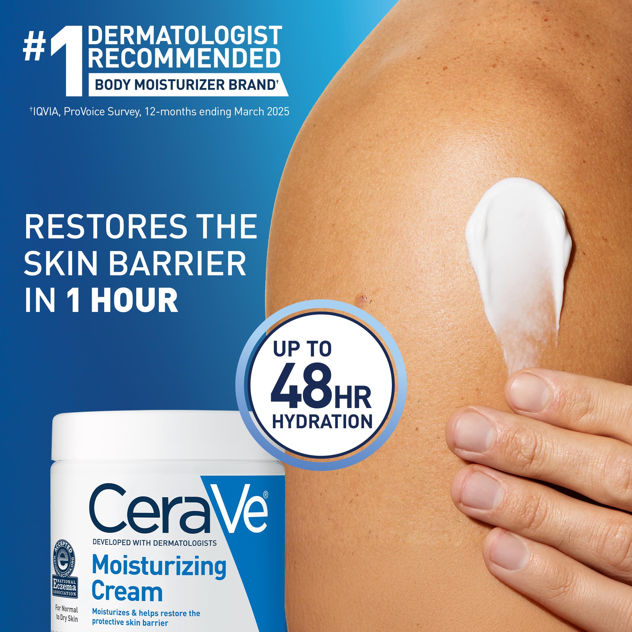 CeraVe Moisturizing Cream, Body and Face Moisturizer for Dry Skin, Body Cream with Hyaluronic Acid and Ceramides, Daily Moisturizer, Oil-Free, Fragrance Free, Non-Comedogenic, 19 Ounce Halalzen