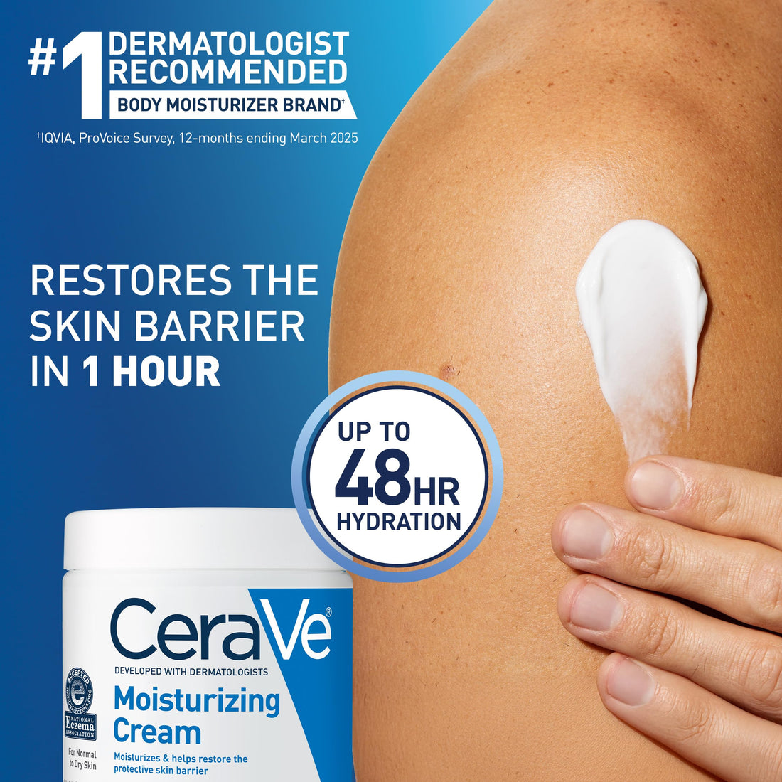 CeraVe Moisturizing Cream, Body and Face Moisturizer for Dry Skin, Body Cream with Hyaluronic Acid and Ceramides, Daily Moisturizer, Oil-Free, Fragrance Free, Non-Comedogenic, 19 Ounce Halalzen