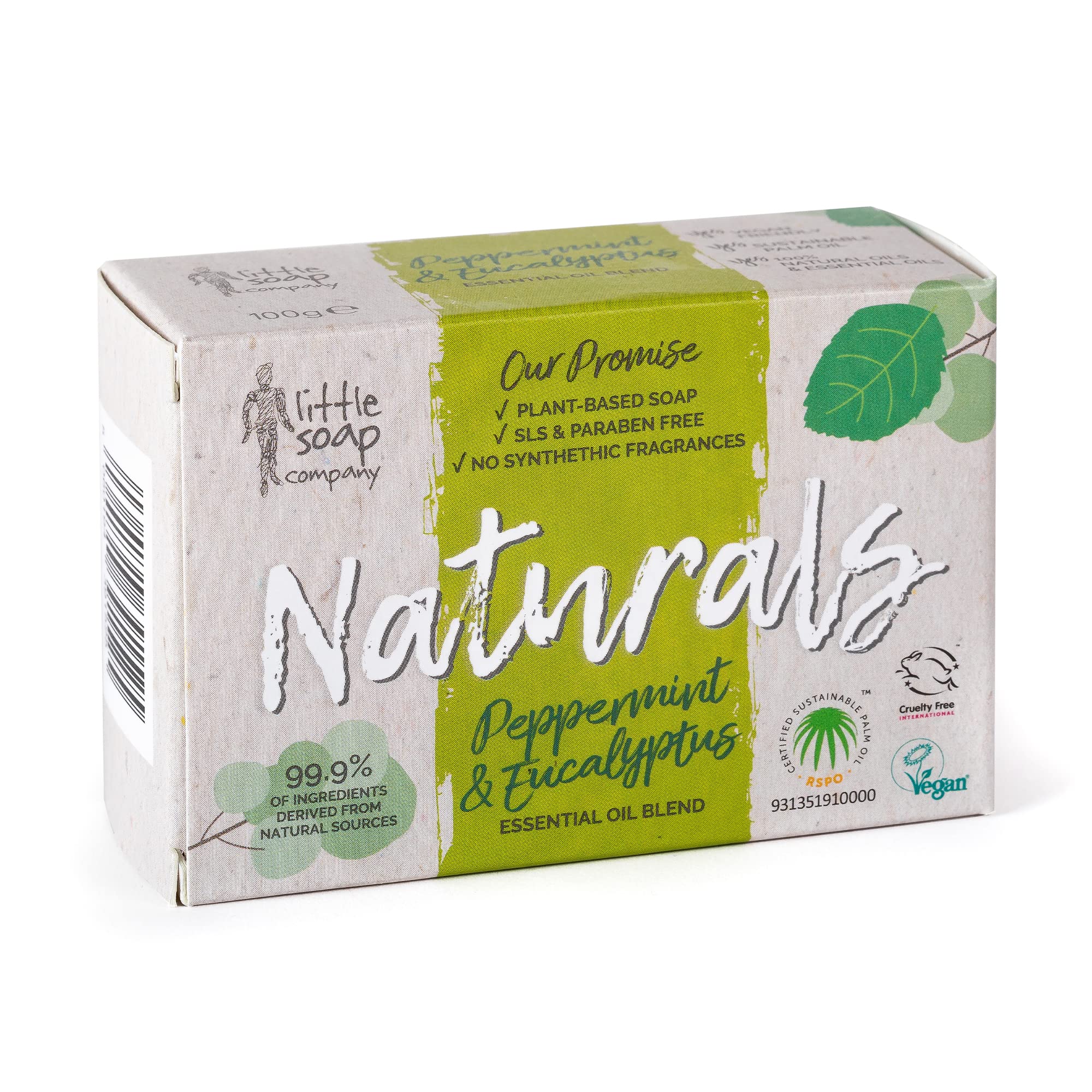 Little Soap Company Natural Range - Citrus & Lavender Soap Bar 100g | Vegan, Cruelty Free & Eco Friendly Body, Face & Hand Soap | Free from SLS & Parabens | Antibacterial with Cleansing Essential Oils Halalzen