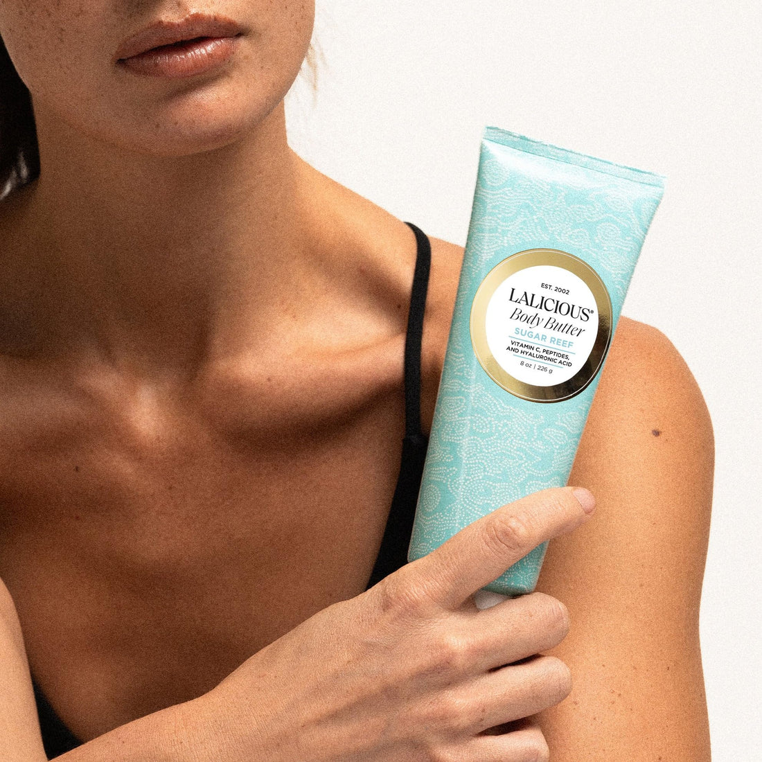 LaLicious Sugar Kiss® Whipped Body Butter 8oz | Ultra-Hydrating Shea Butter Body Cream with Hyaluronic Acid, Vitamin C & Peptides | Moisturizing Lotion for Dry Skin | Firming & Skin-Softening