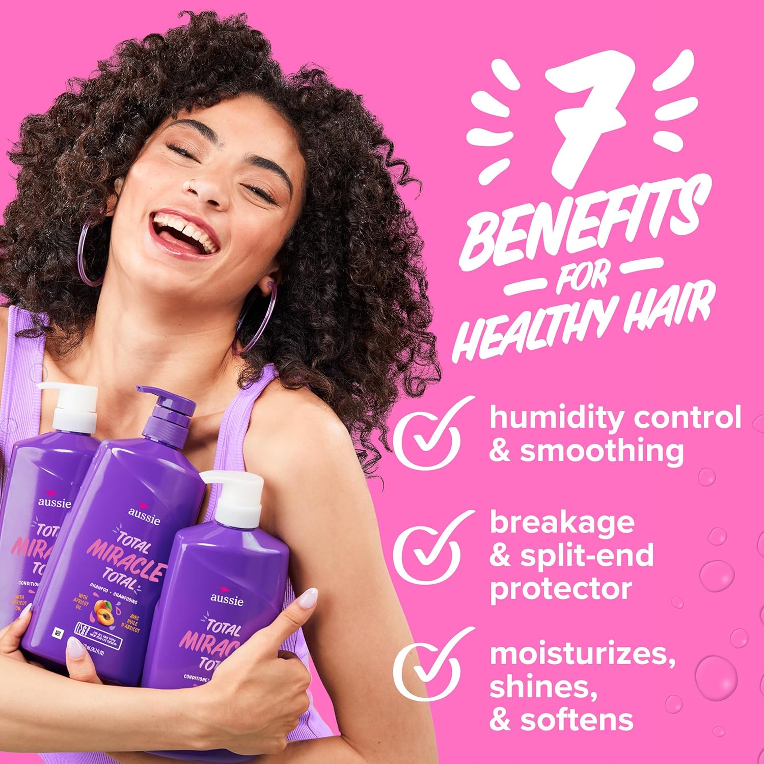Aussie Total Miracle Hair Care Bundle: Shampoo, Conditioner, and 3 Minute Deep Treatment with Apricot & Macadamia Oil, Paraben-Free for Damaged Hair, 26.2 & 8 Fl Oz Halalzen