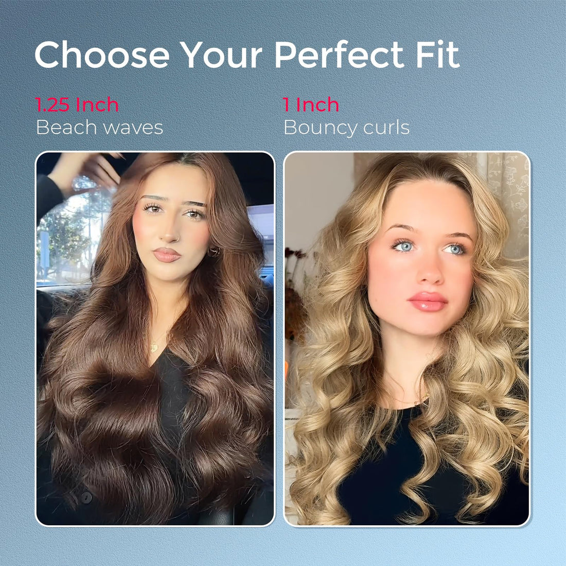 TYMO Hair Curler Automatic Rotating - CURLPRO, Beach Waves Curling Wand, Anti-Scald Curling Iron, Portable 500 Million Ionic, Dual Voltage & Lightweight for Travel, Ceramic Coating, Gray 1.25 inch Halalzen