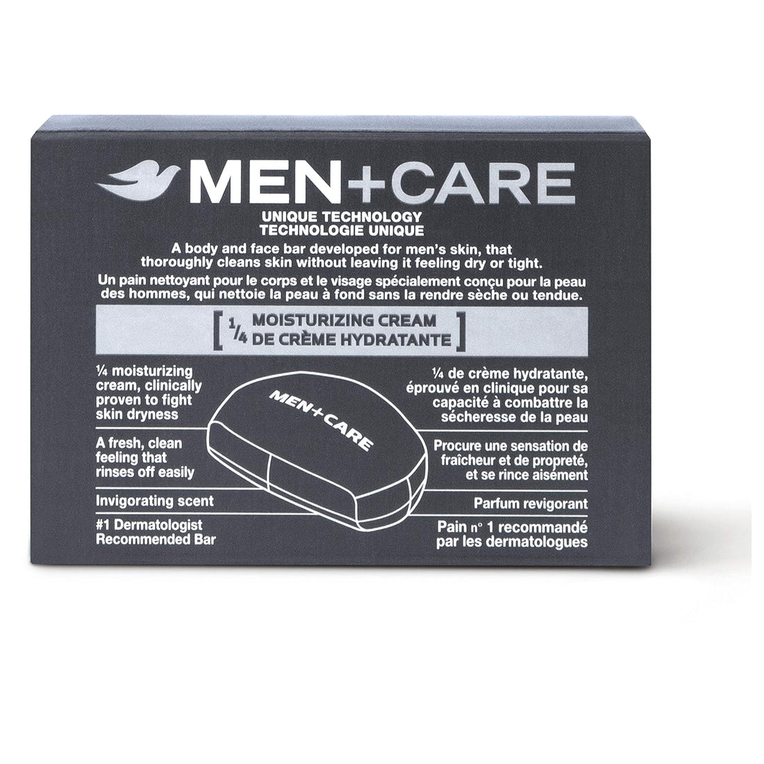 DOVE MEN + CARE Pain Nettoyant 3 en 1 Corps, Visage et Rasage Extra Frais Plus Hydratant Qu'un Pain de Savon Traditionnel pour Nettoyer et Hydrater la Peau 106 g (Lot de 8)
