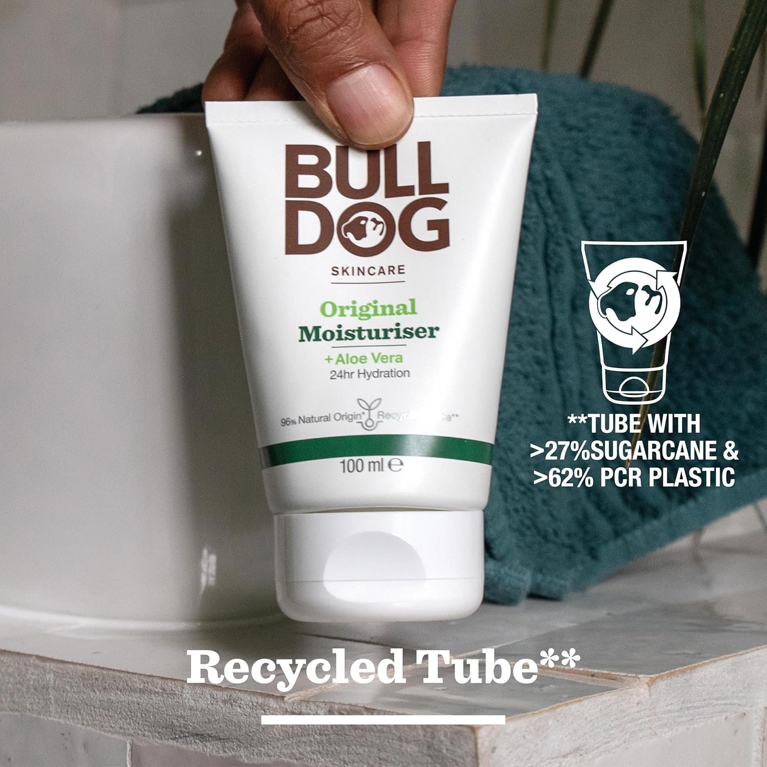 Bulldog Skincare Original Men's Moisturiser, Non-Greasy Hydration, Fast Absorption Daily Moisturiser for Men 100ml