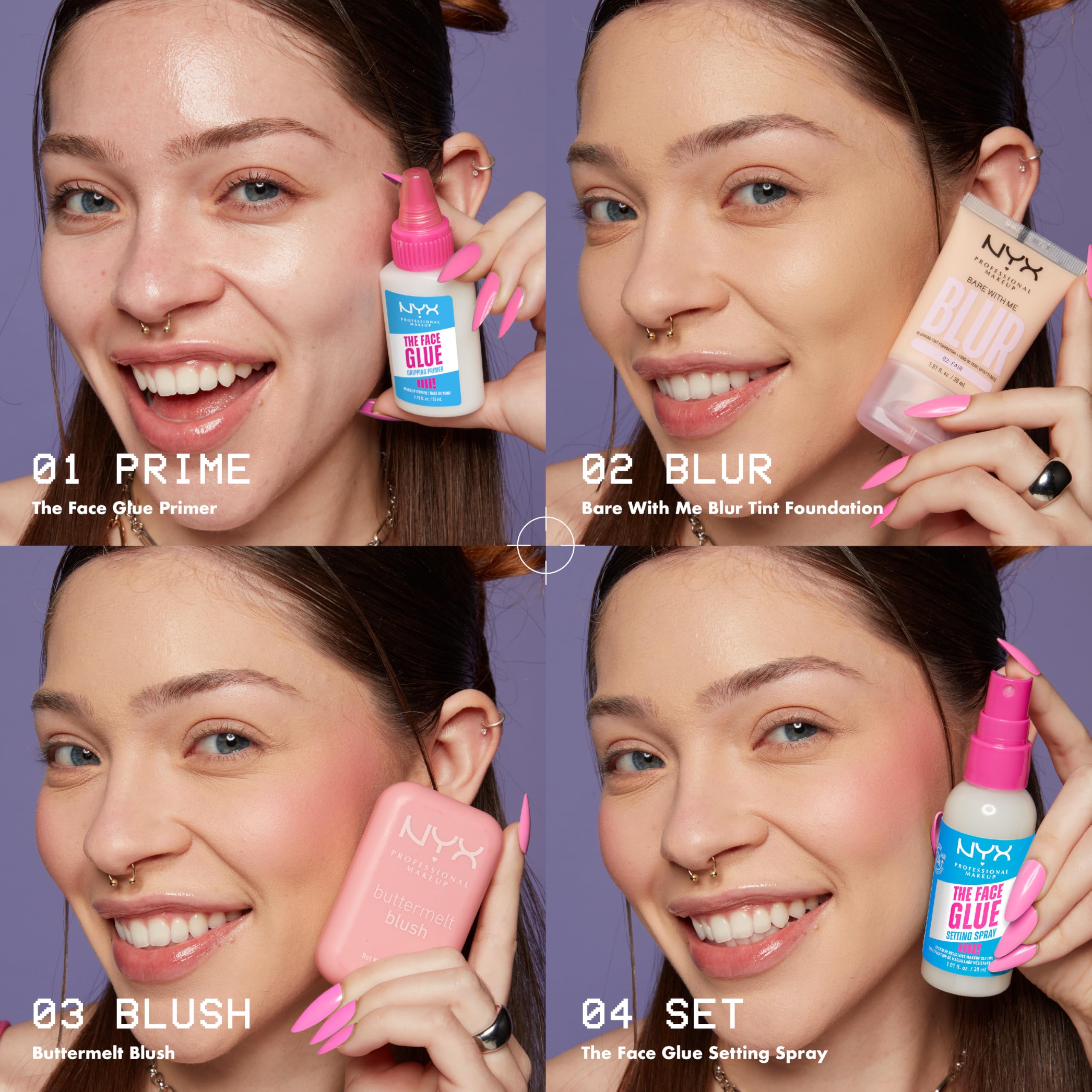 NYX Professional Makeup Setting Spray, Makeup Setting Spray, Long-lasting Wear, Transfer Resistant & Waterproof, Dry Naturally, Flawless Makeup Appearance , The Face Glue, 60ml Halalzen