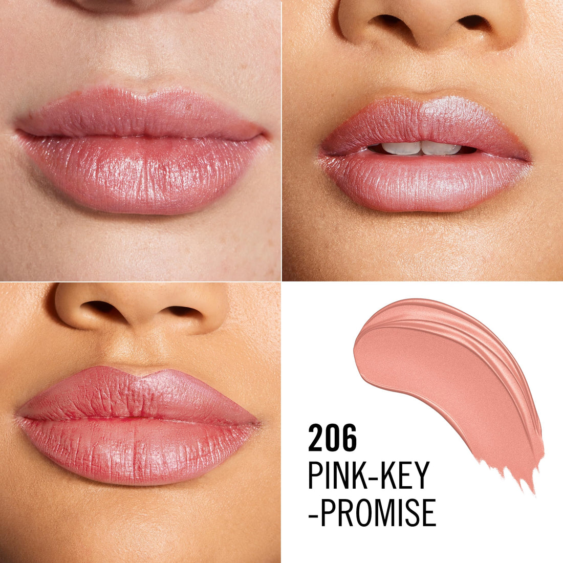 Rimmel Lasting Finish Lipstick 206 Pink-Key-Promise, Creamy Satin Finish, Long Lasting 8 HR Wear, Comfortable Formula, Rich Pigment Halalzen