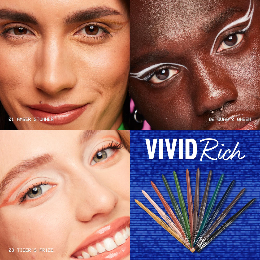NYX PROFESSIONAL MAKEUP Vivid Rich Mechanical Eye Pencil, Vivid Rich Mechanical, Creamy Retractable Eyeliner - Smokin Topaz, Brown Eyeliner