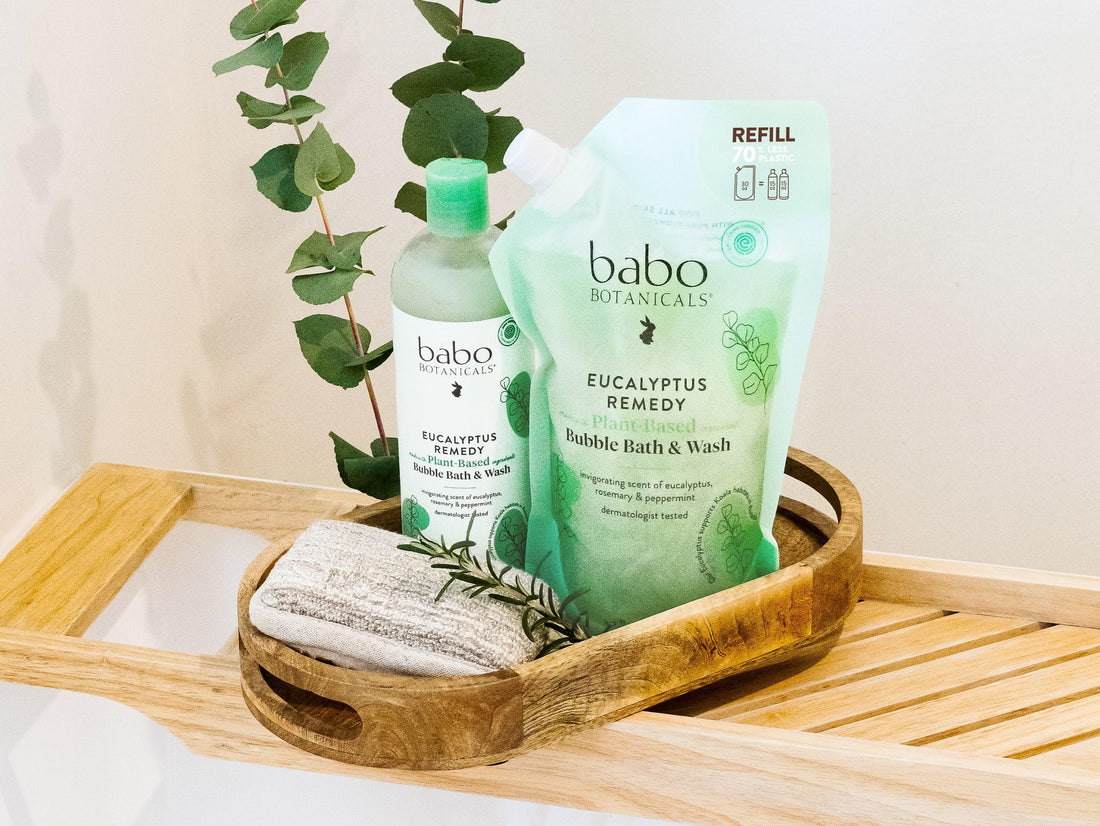 BABO Botanicals Eucalyptus Remedy 2-in-1 Bubble Bath & Wash - Invigorating Eucalyptus, Rosemary & Peppermint - for All Ages - EWG Verified - Vegan Halalzen